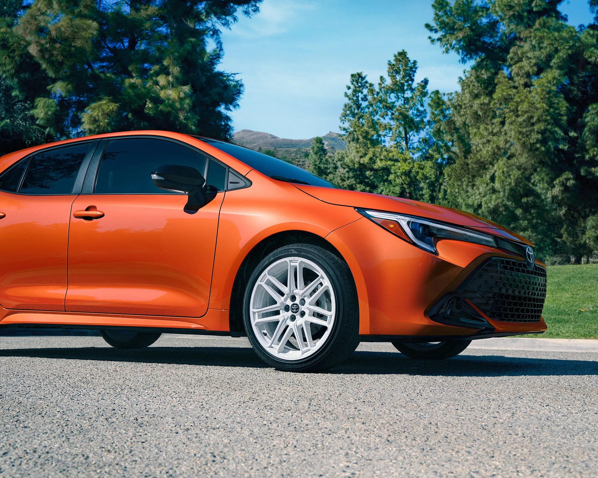 2026 Toyota Corolla Hatchback FX Edition parked front-end closeup