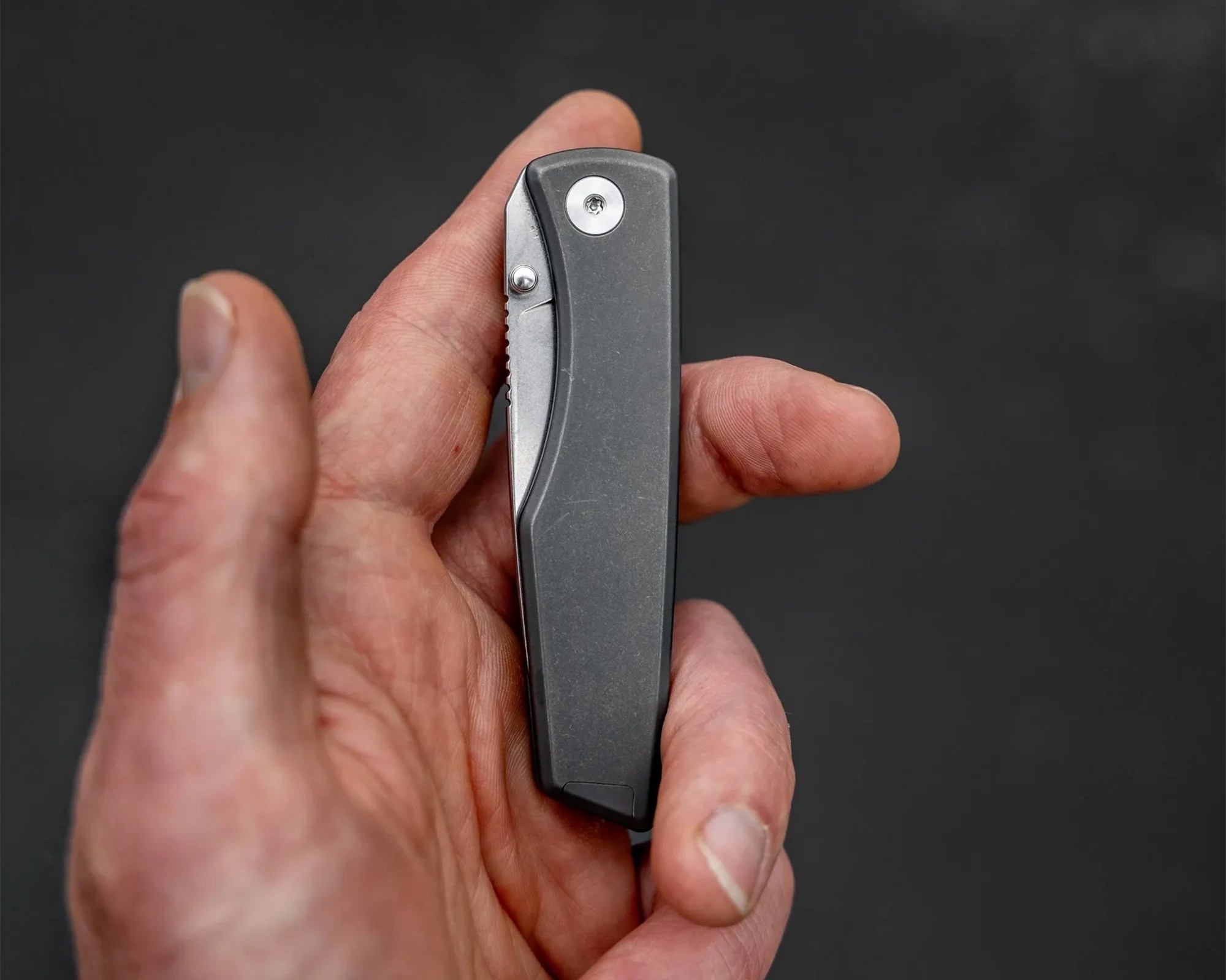 Big Idea Design Overlook EDC Knife closed in hand