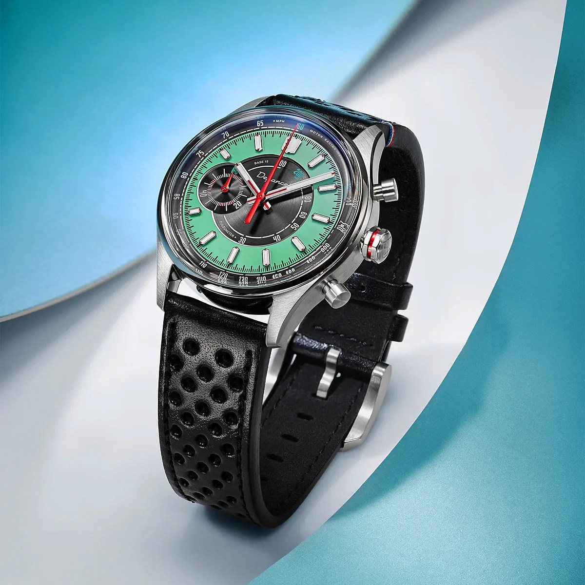 a green dial chronograph watch