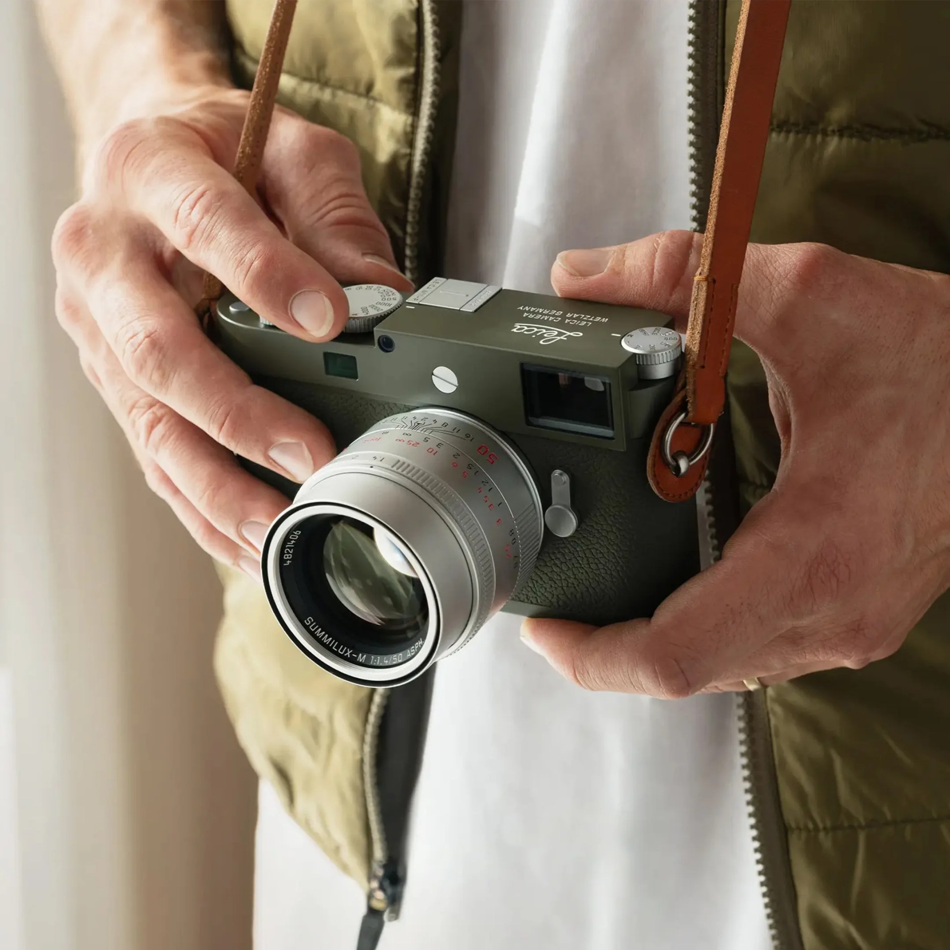 Leica M11-P Safari camera in hands
