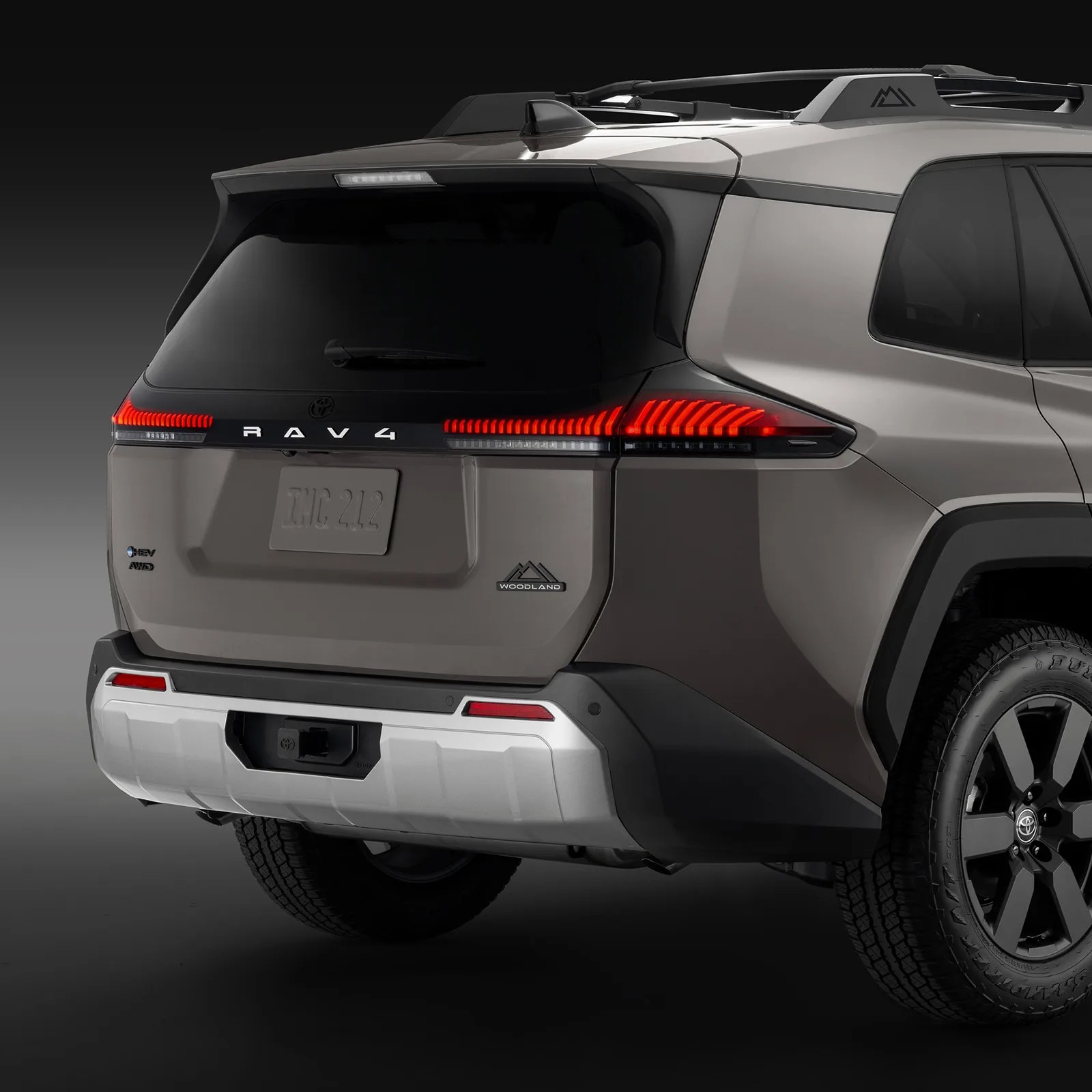 A close-up of the rear of 2026 Toyota RAV4 Woodland Edition