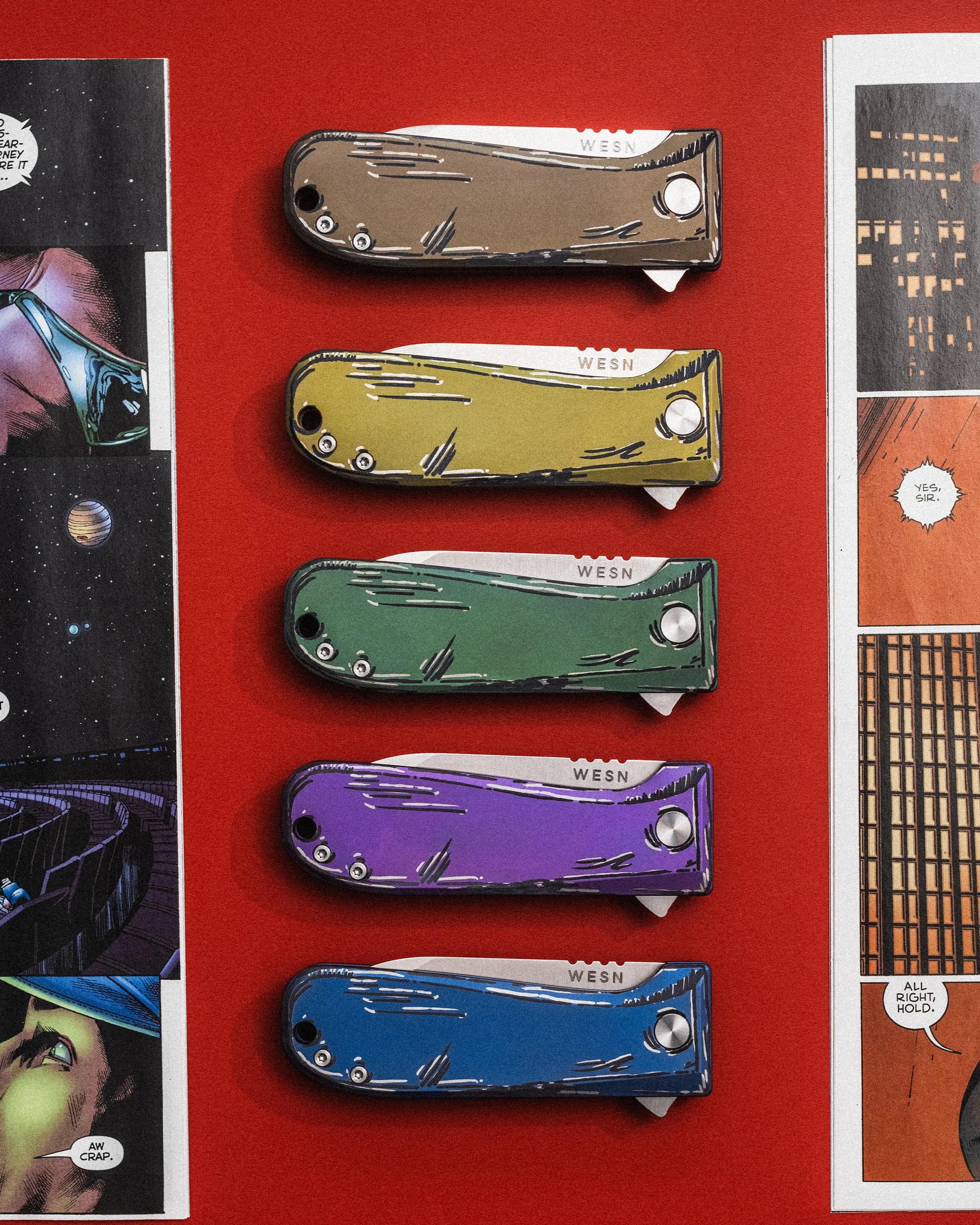 WESN The Cell Shaded Collection EDC Knives, Allman