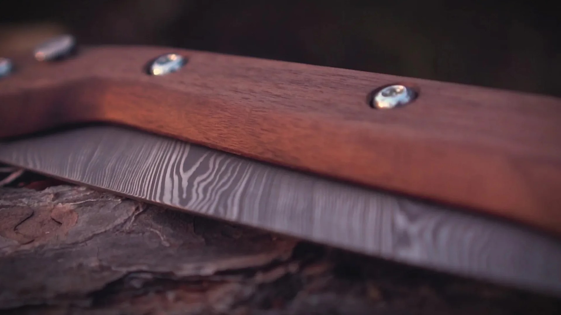 Woxna Damascus Steel Folding Saw blade closeup