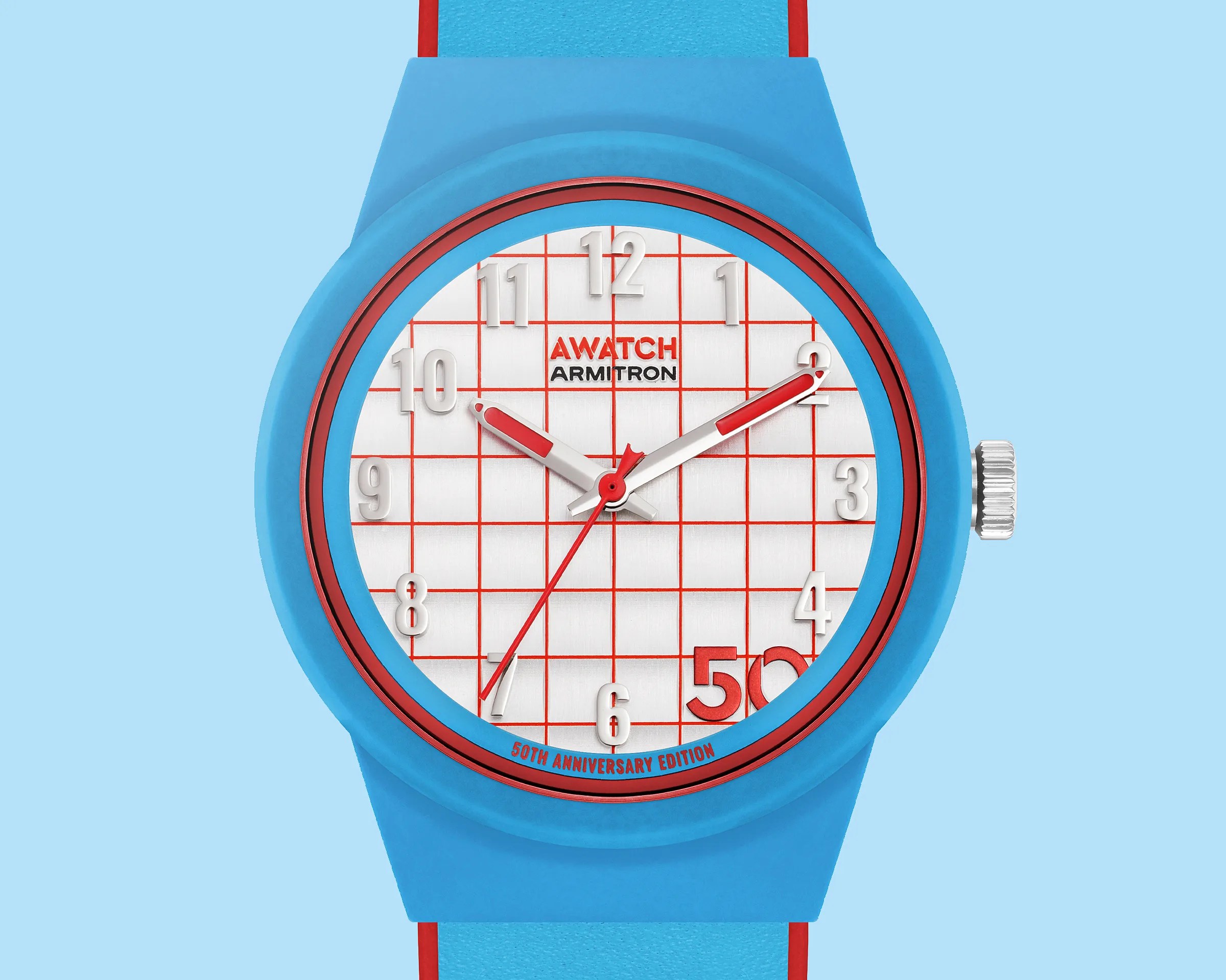 a blue Armitron sports watch