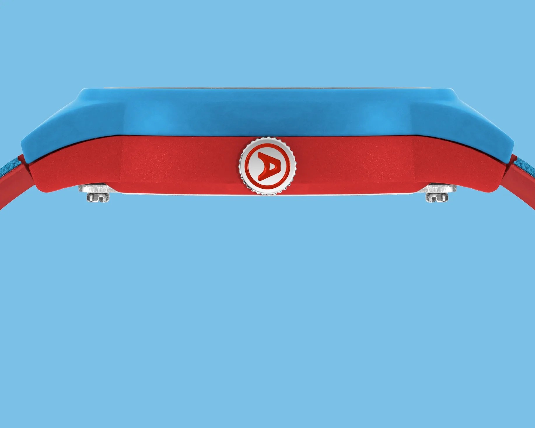 a blue and red watch