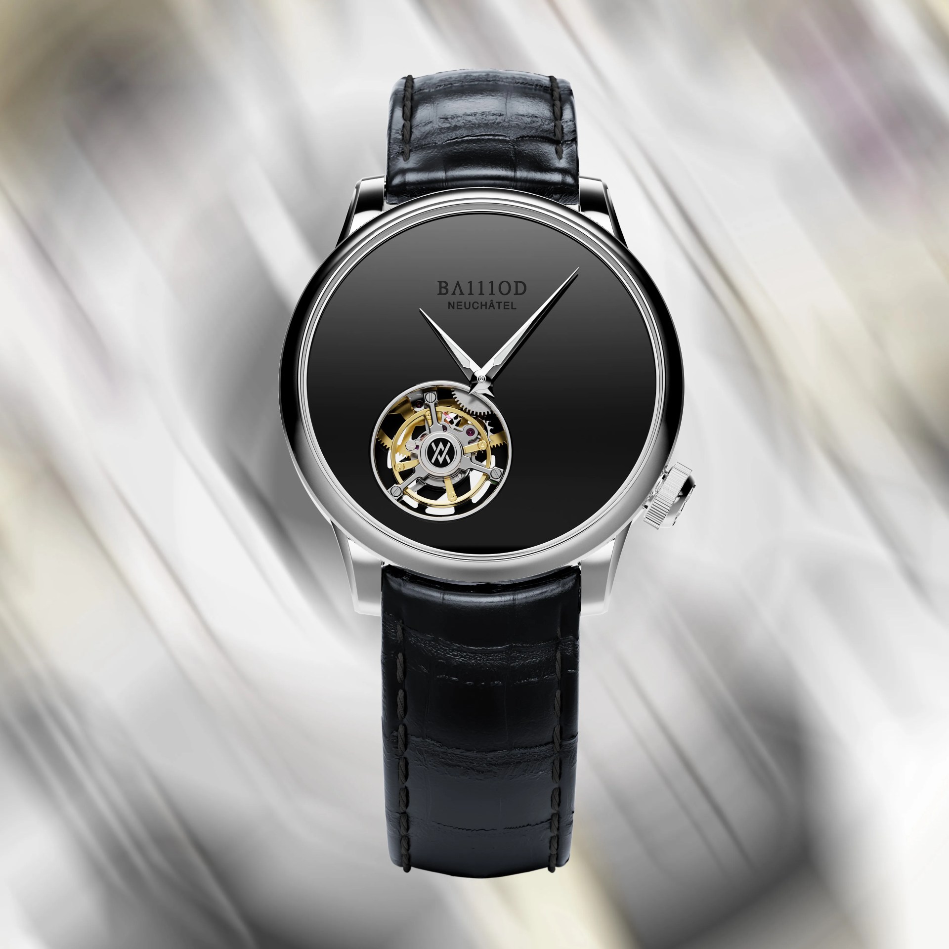 a black dial Ba111od watch dial