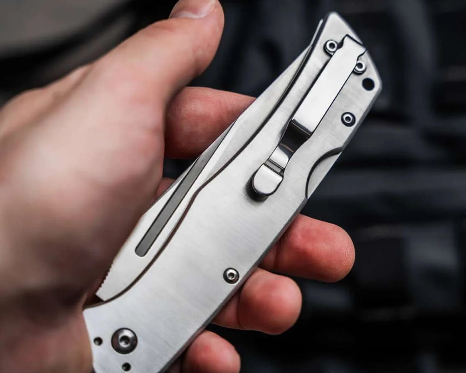 boker mek off side folded in hand