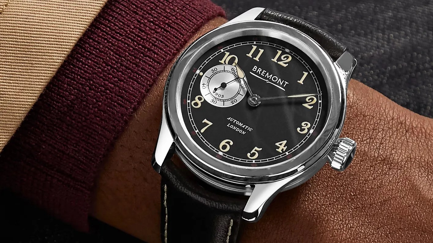 a black bremont watch on a man's wrist