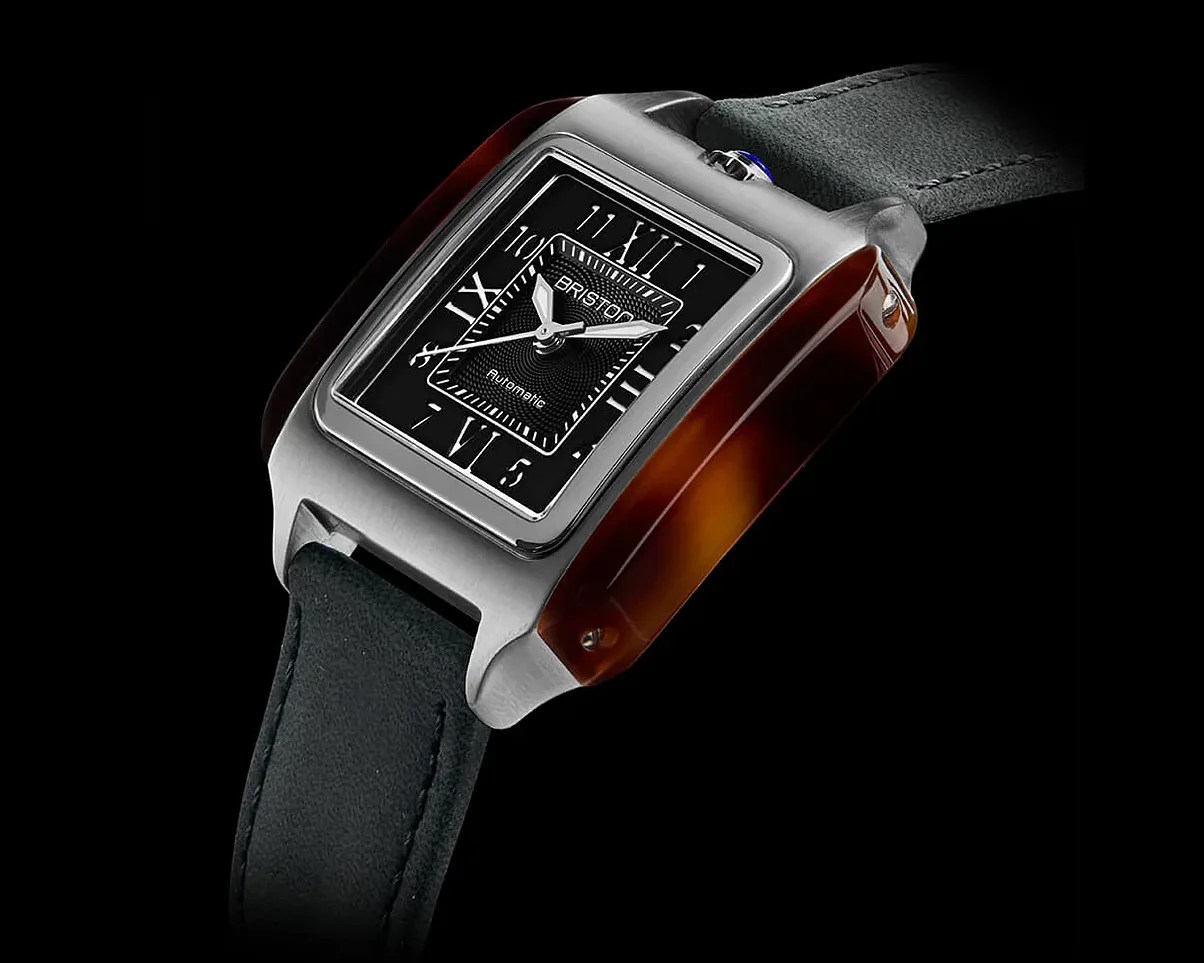 a black dial Briston dress watch