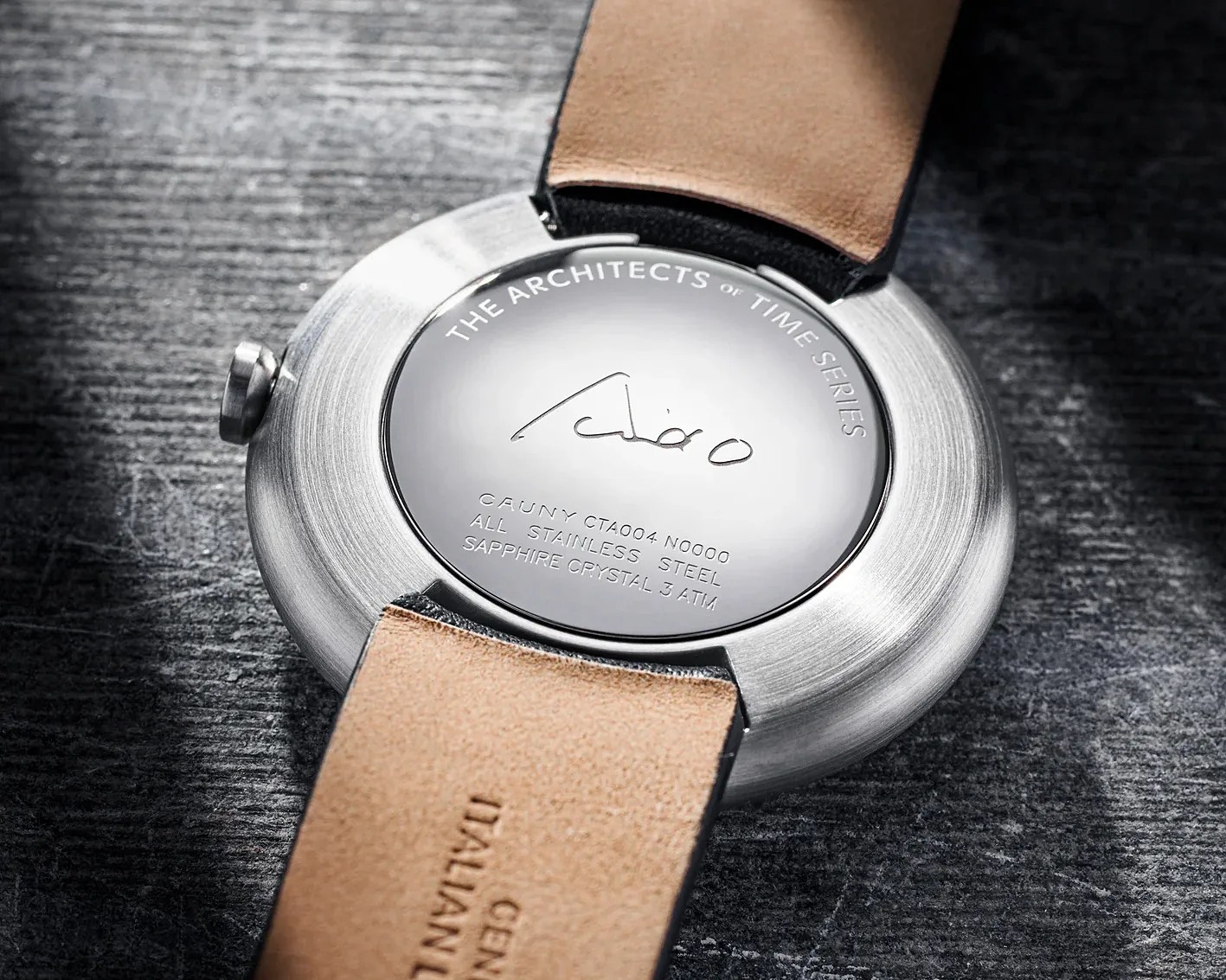 the back of a Cauny appple shaped watch