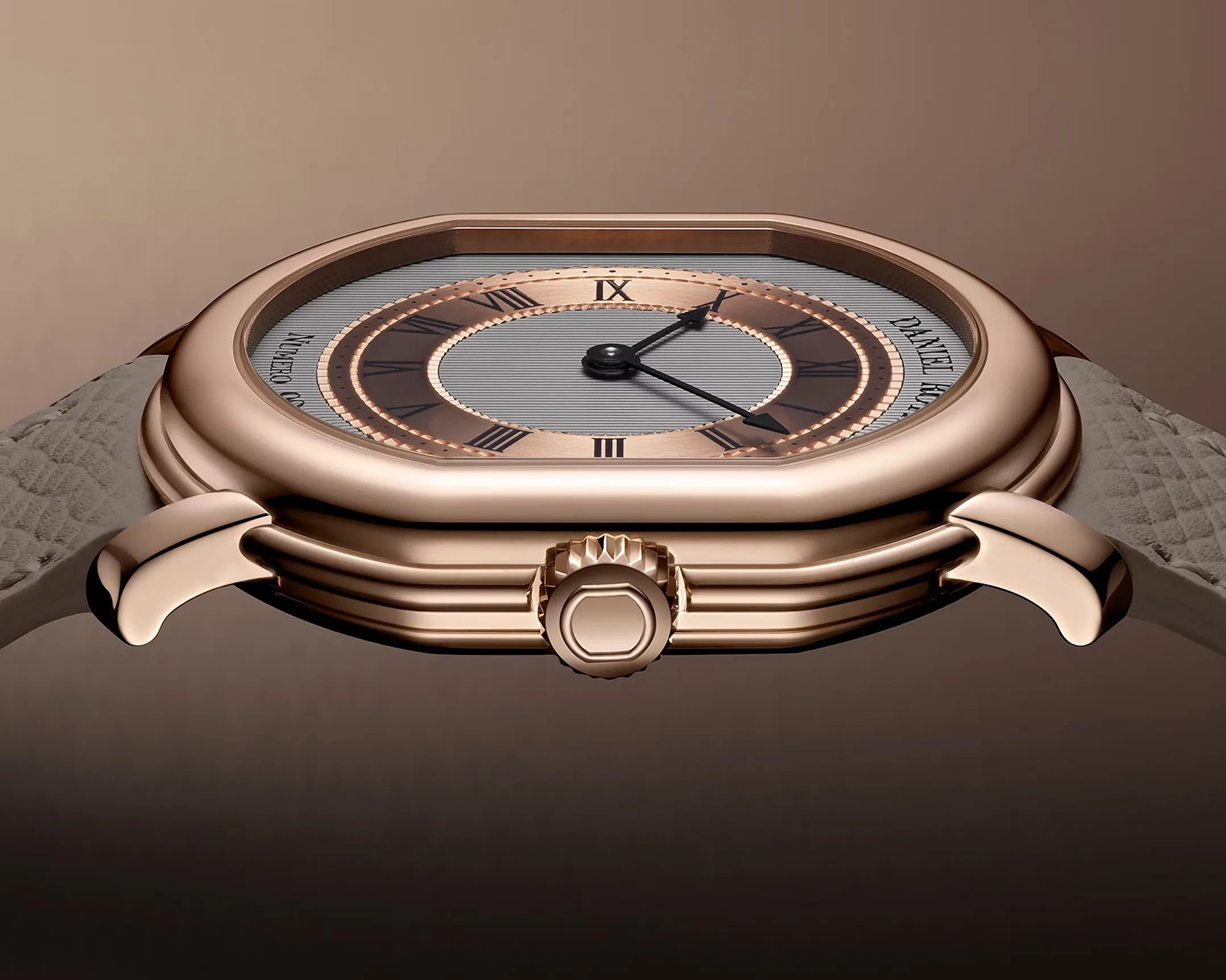 the side of a gold dress watch