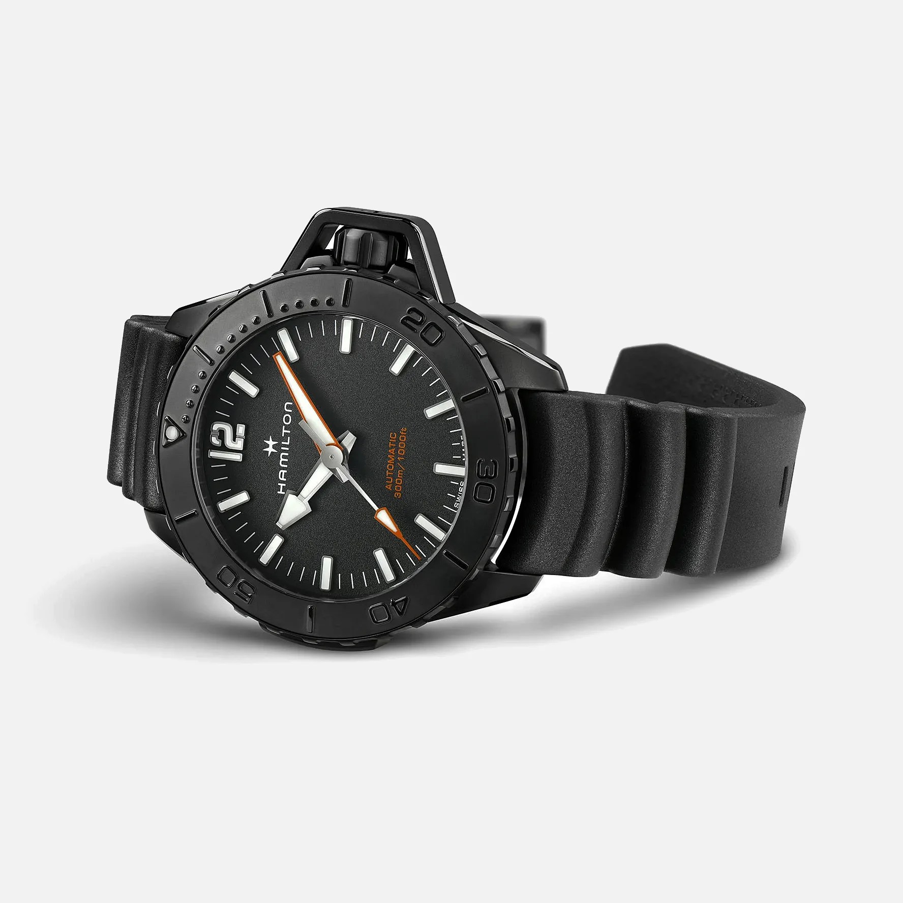 a black Hamilton dive watch