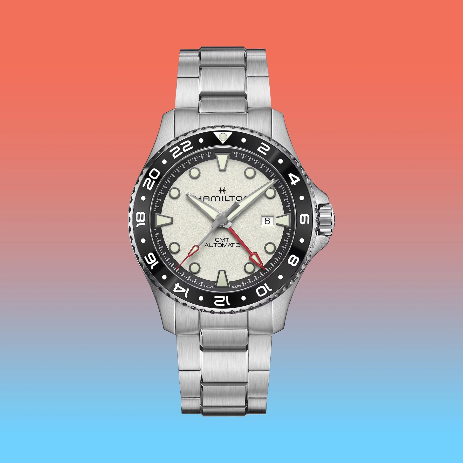 a steel Hamilton dive watch