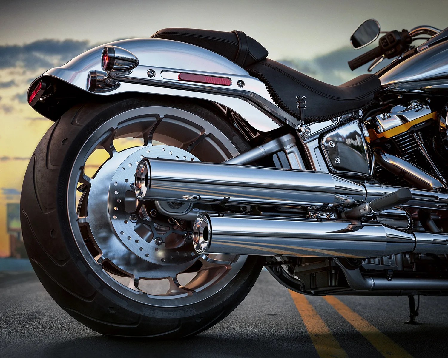 harley-davidson icons fat boy gray ghost back end