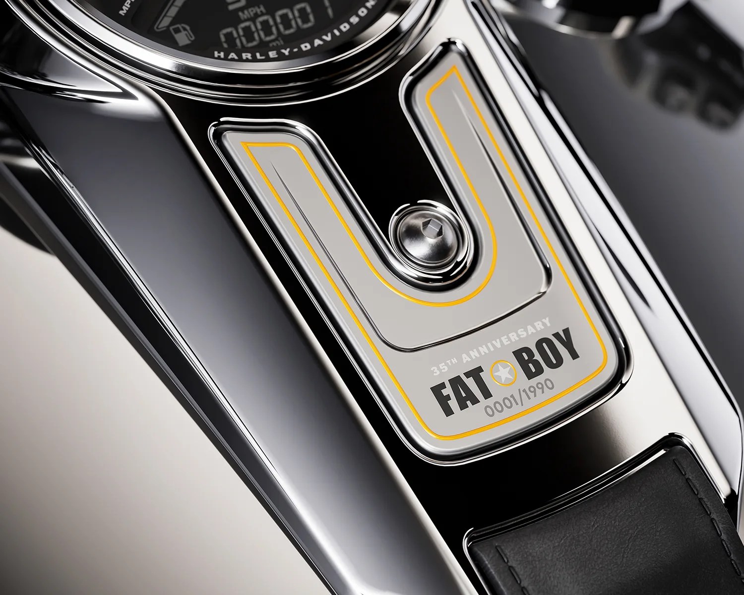 harley-davidson icons fat boy gray ghost badge
