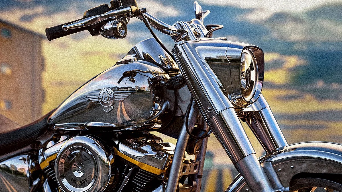 harley-davidson icons fat boy gray ghost macro