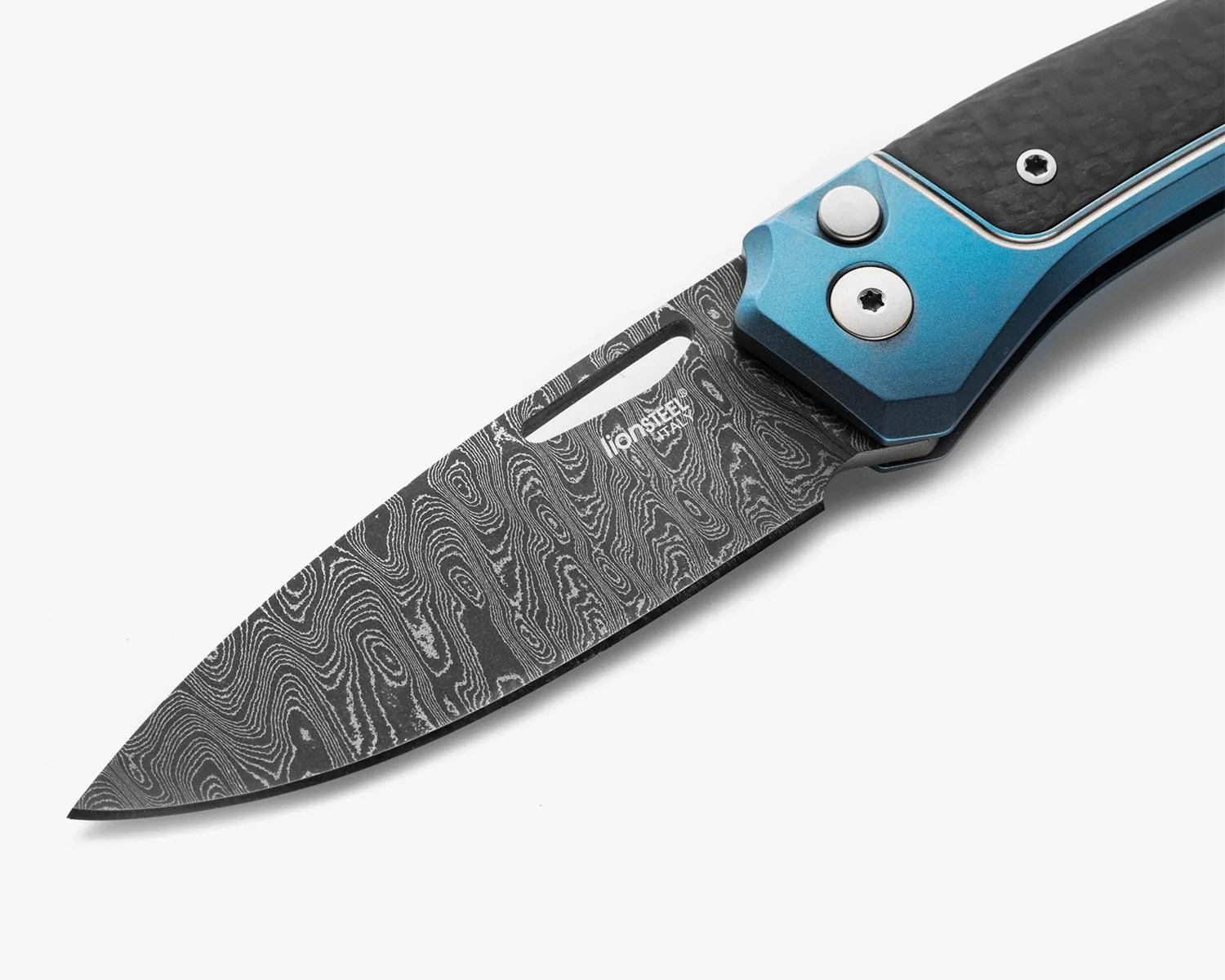 lionsteel twain damascus blade detail