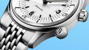 a Longines dive watch with a white dial