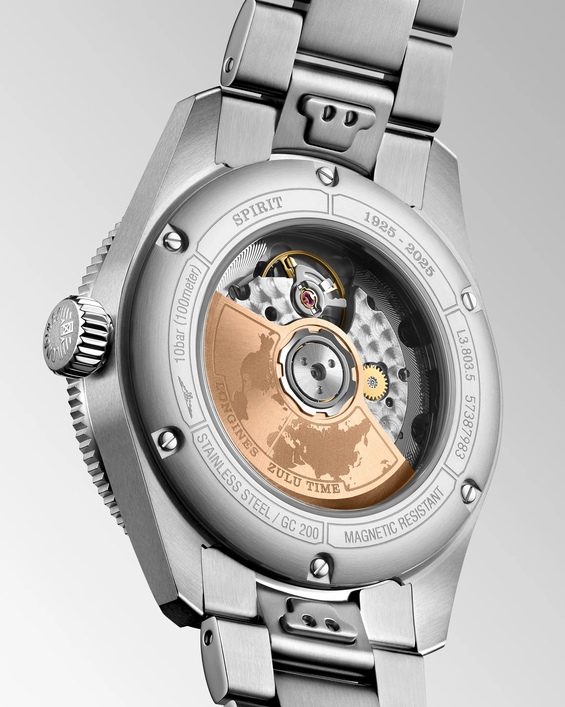 the back of a Longines watch