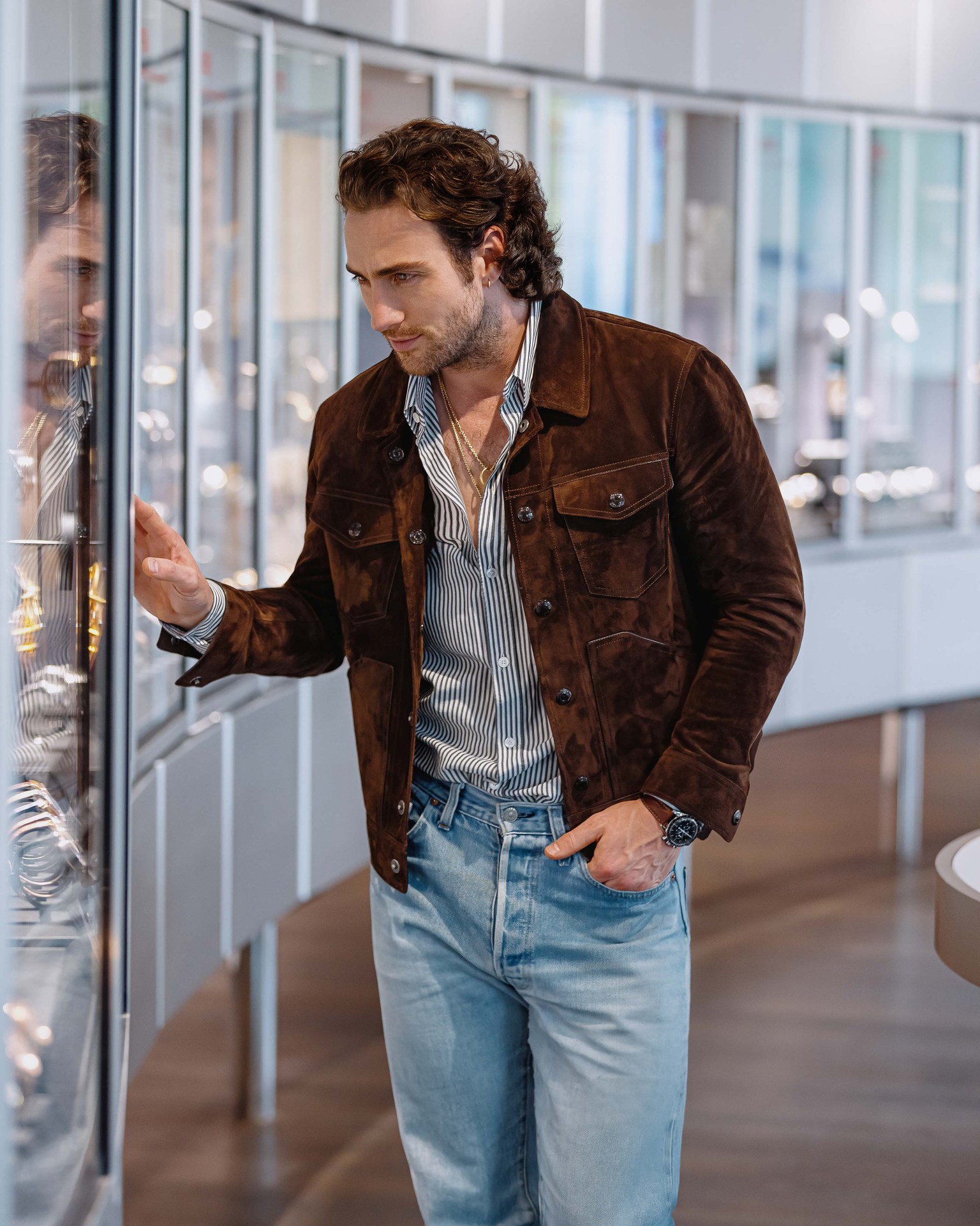 aaron taylor-johnson at omega headquarters