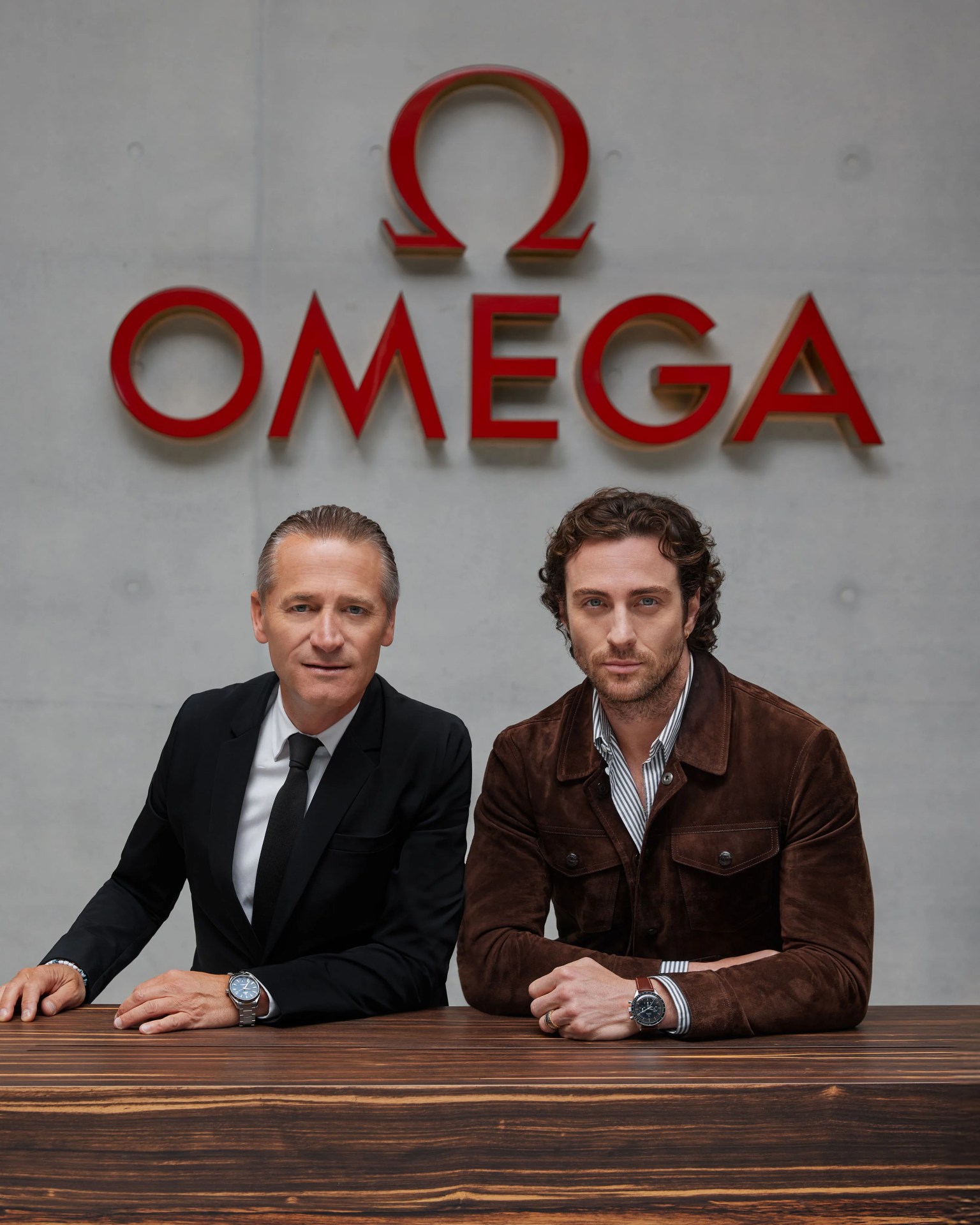 aaron taylor-johnson at omega headquarters