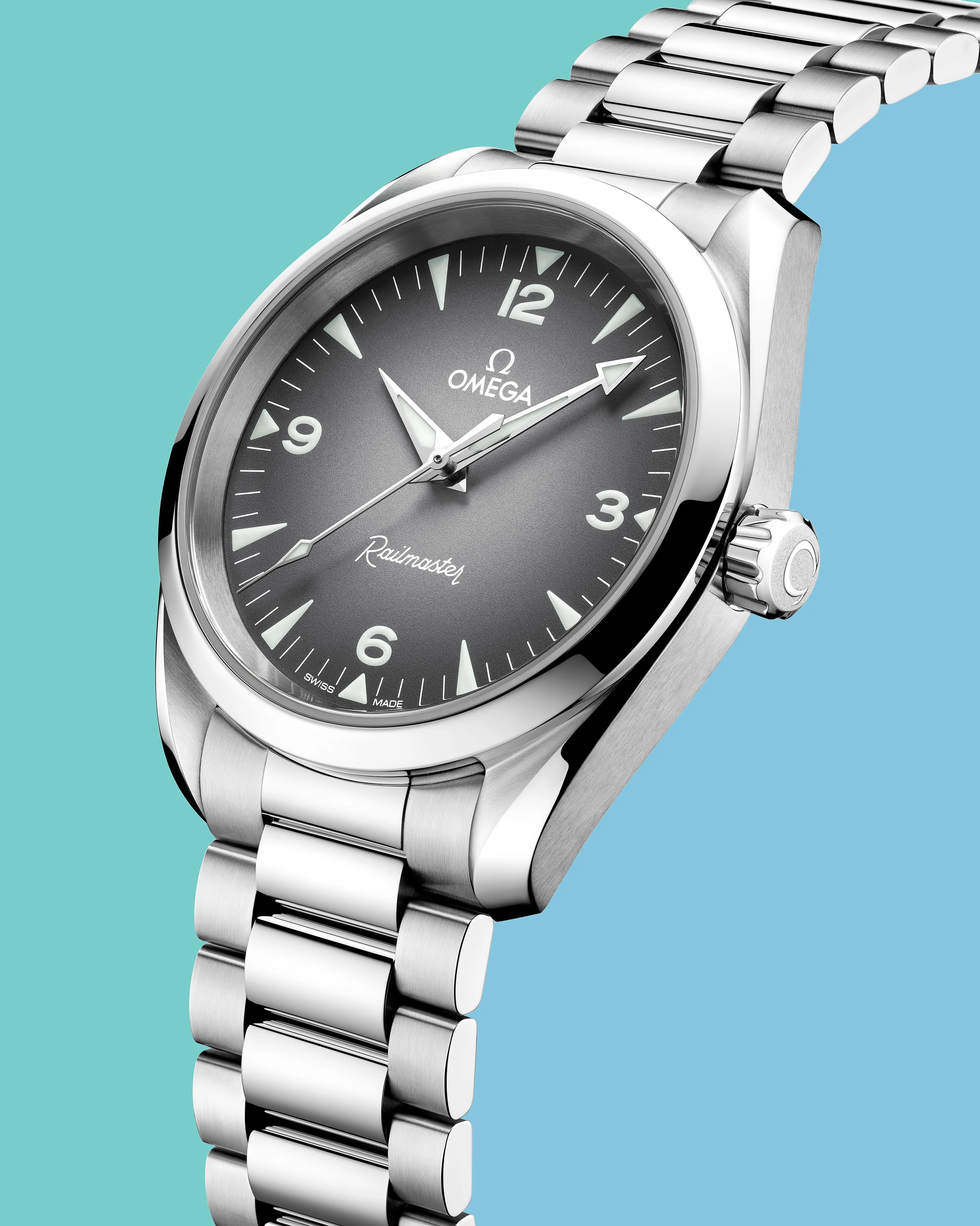 a steel Omega watch