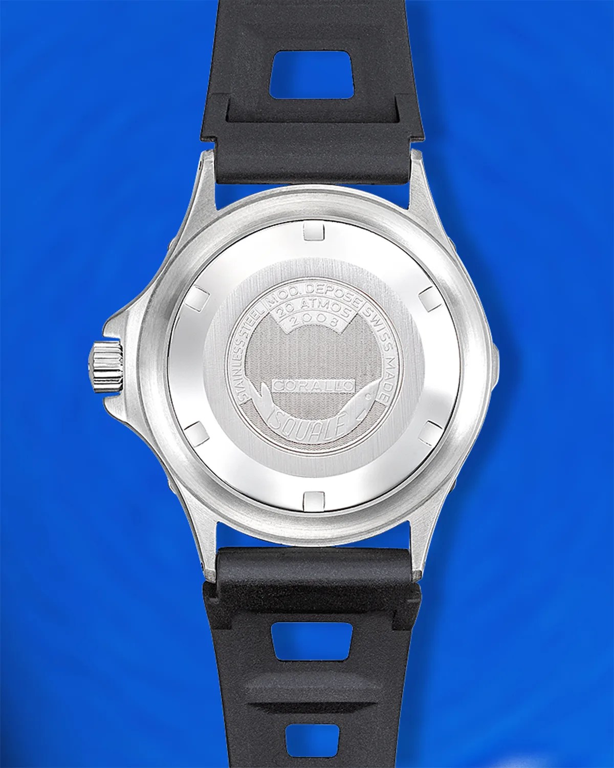 the back of a Squale dive watch