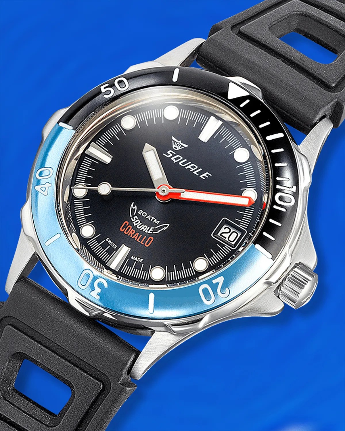 a Squale dive watch with a black dial