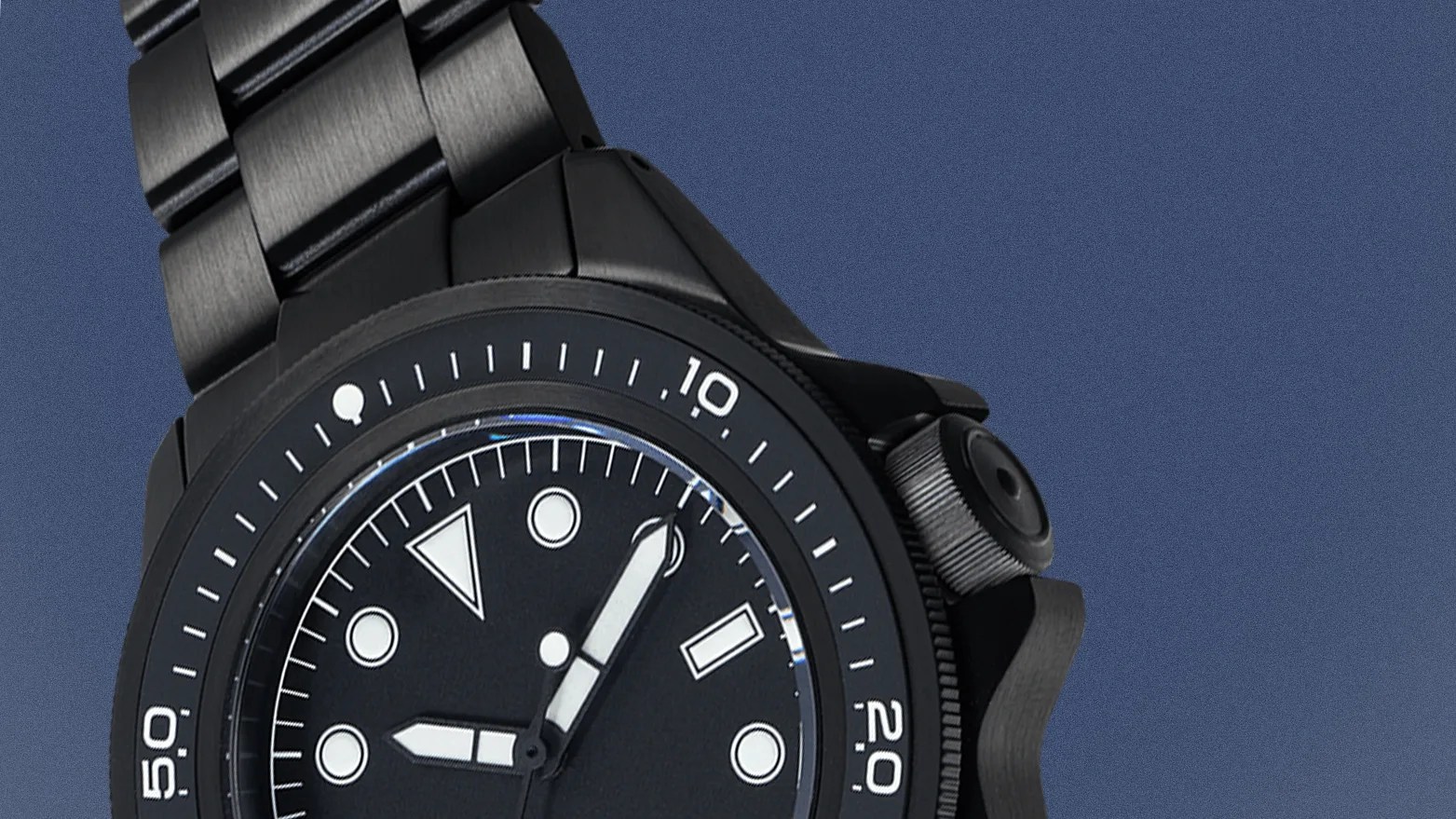 a black Unimatic dive watch