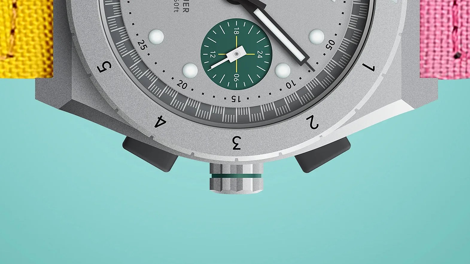 a gray chronograph watch