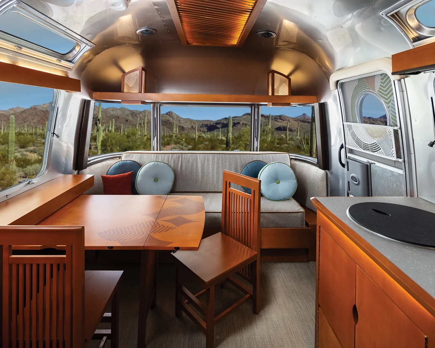 Airstream Frank Lloyd Wright Usonian Limited Edition Travel Trailer front living space