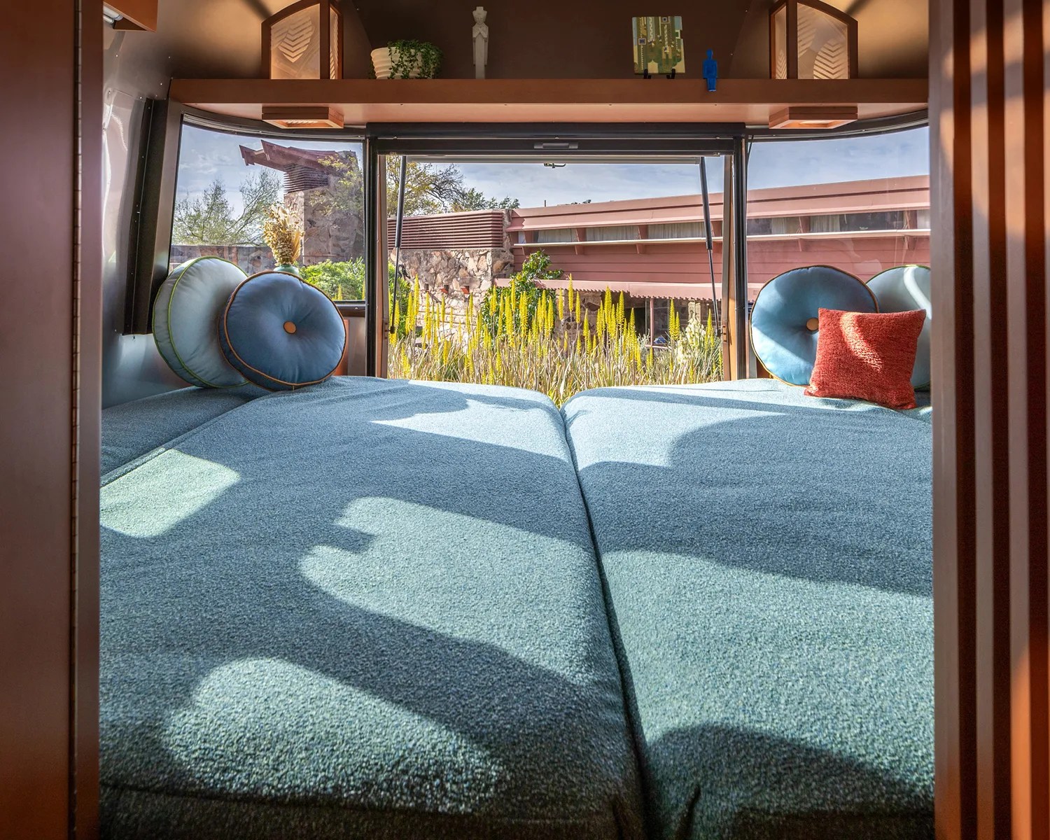 Airstream Frank Lloyd Wright Usonian Limited Edition Travel Trailer king bed view
