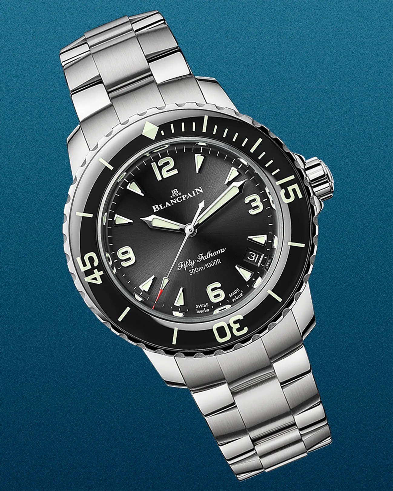 a black Blancpain dive watch