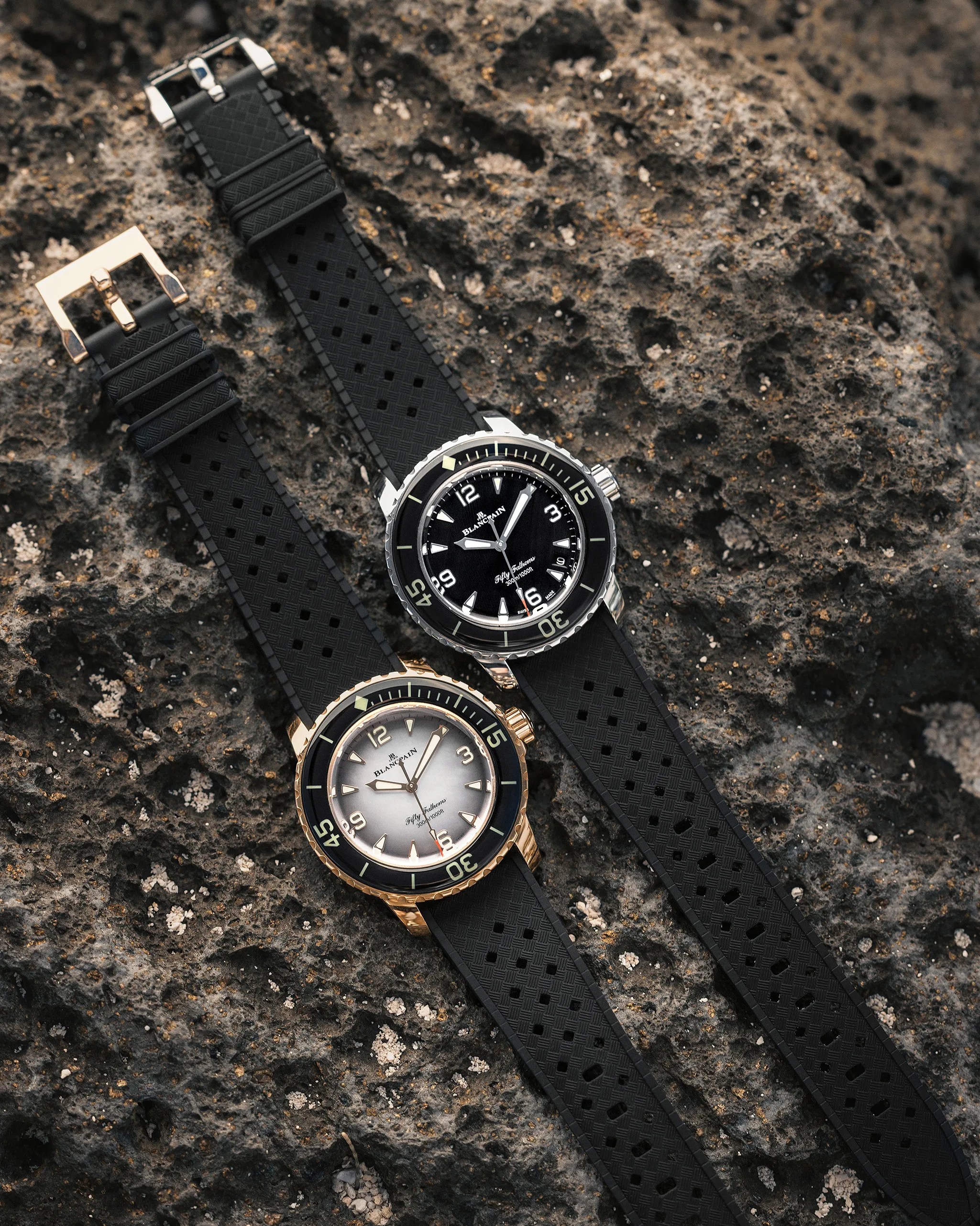 a pair of Blancpain dive watches
