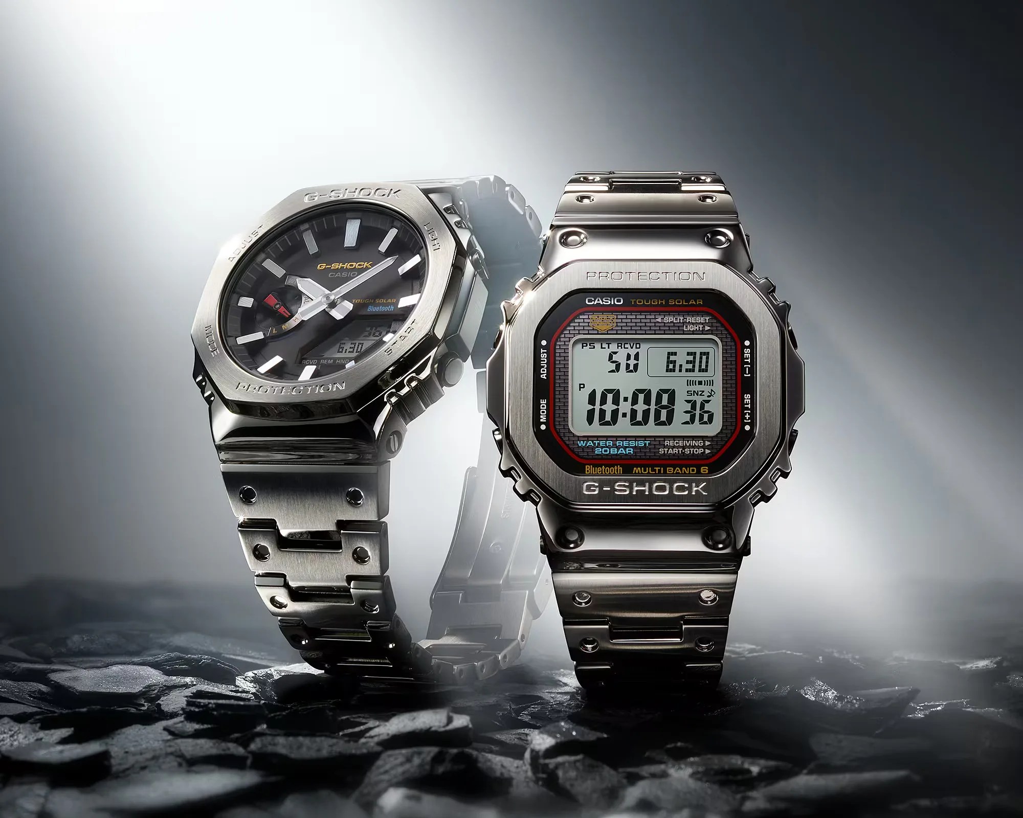 Casio G Shock 5000 Series Full Metal GMW B5000D 1C Watch and GM-B2100SD-1C watch