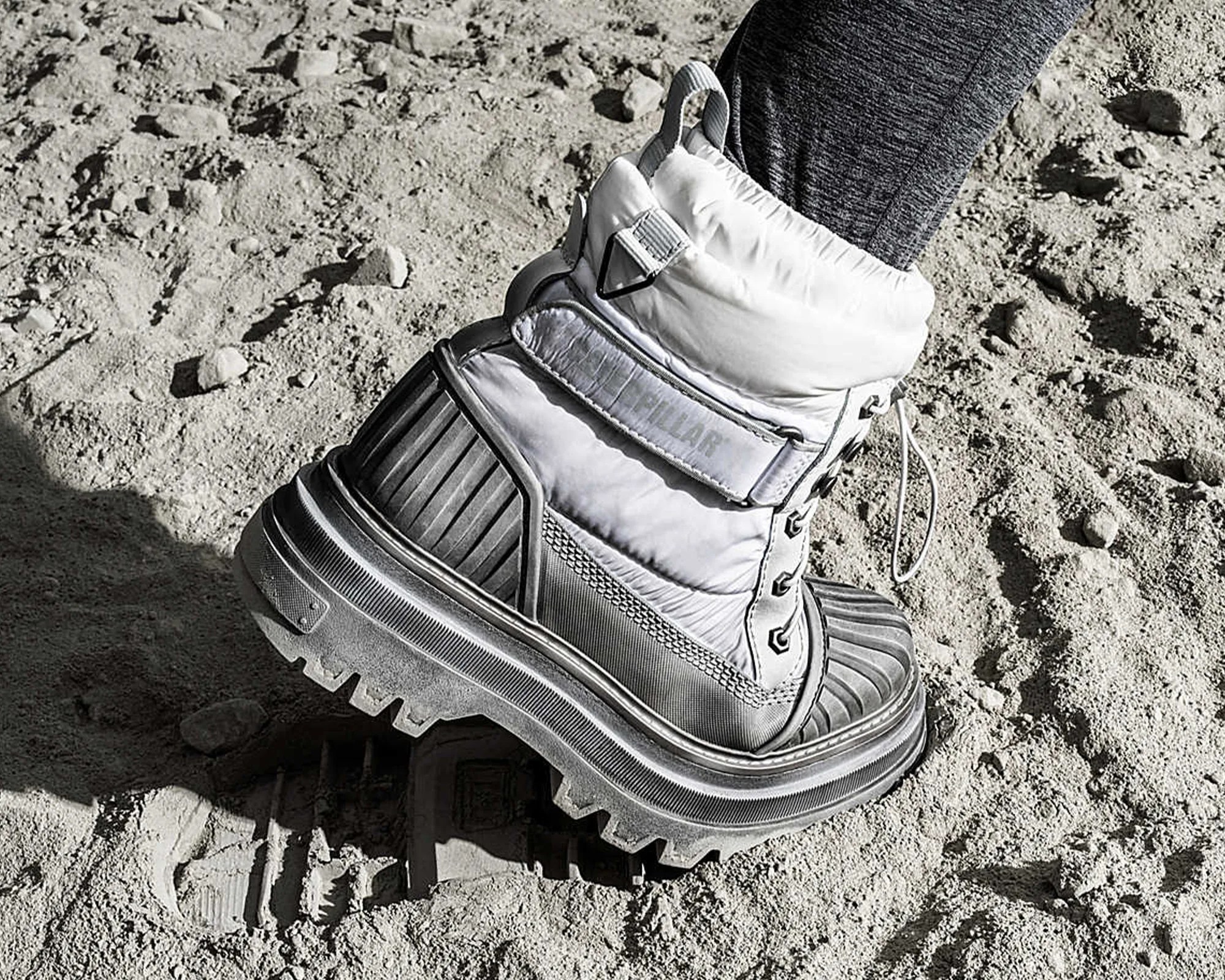 Cat Footwear Centennial Apollo 11 Boot on lunar surface