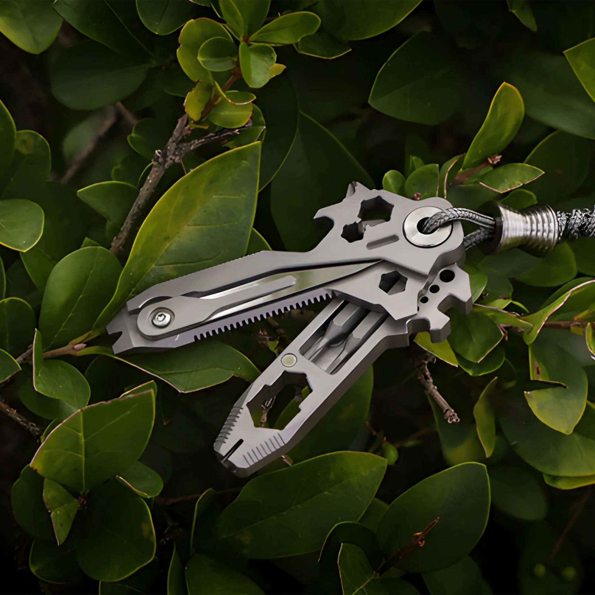 EDC Monster Keymaster 2.0 multi-tool on plants