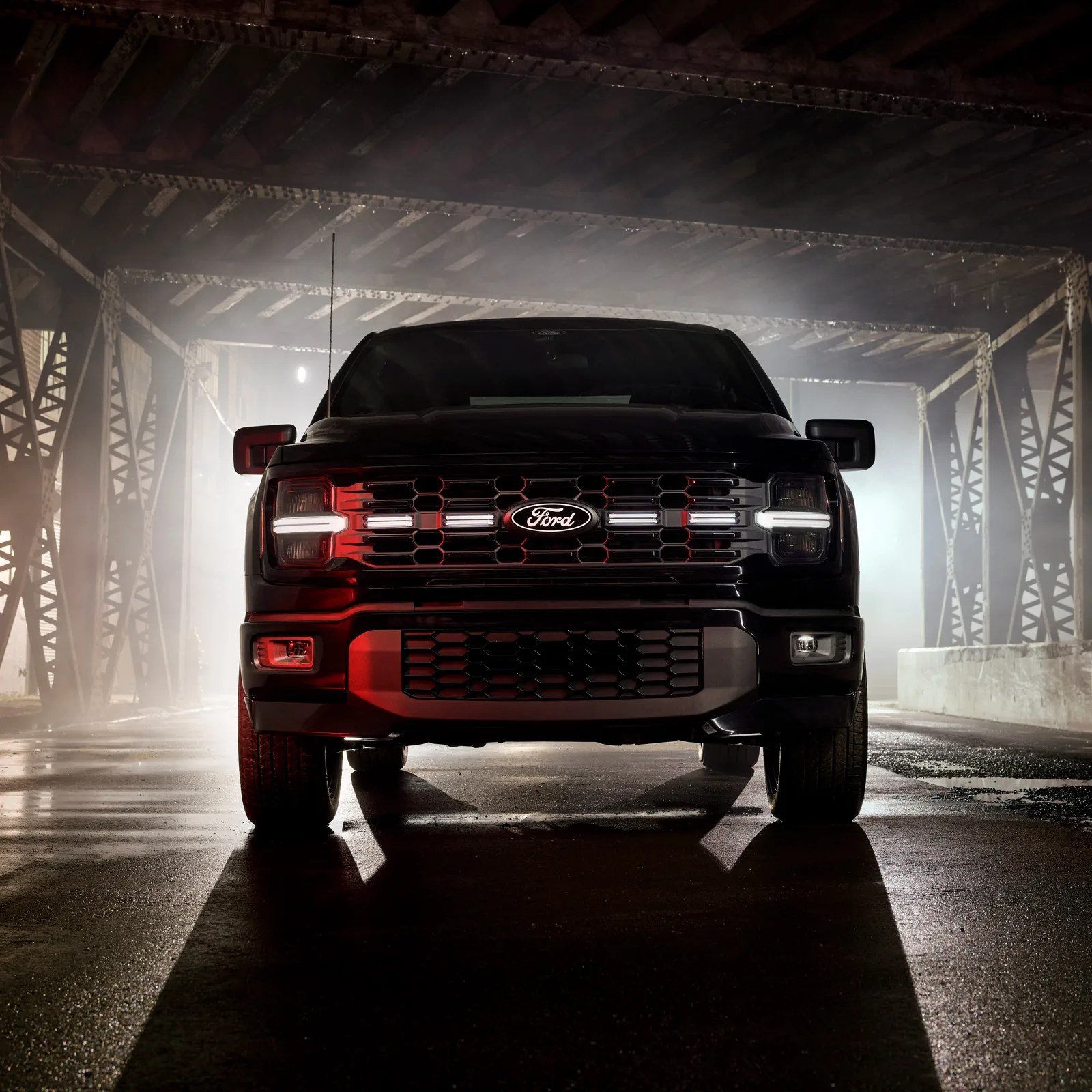 2025 Ford-150 Lobo shown head up with the light bar illuminated