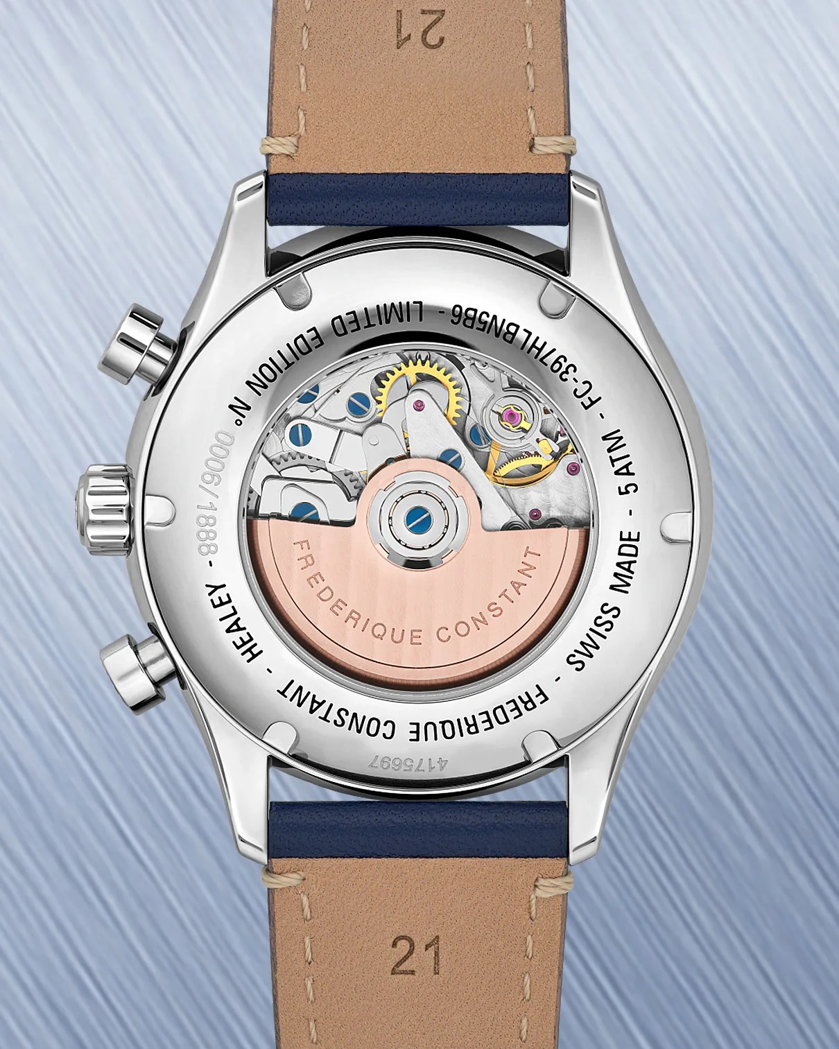 the back of a Frederique Constant watch