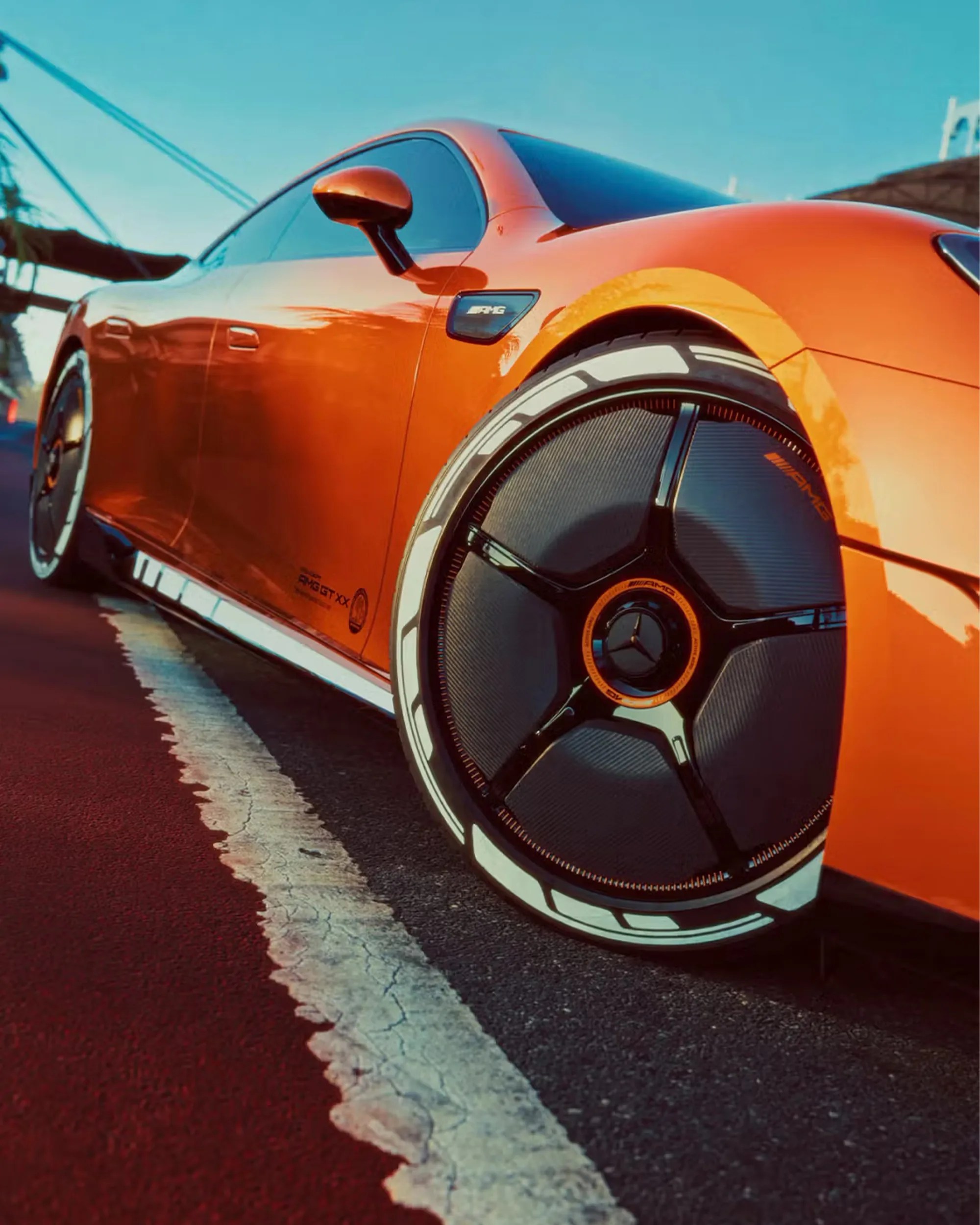 Mercedes-AMG Concept AMG GT XX Electric Hypercar front wheel closeup