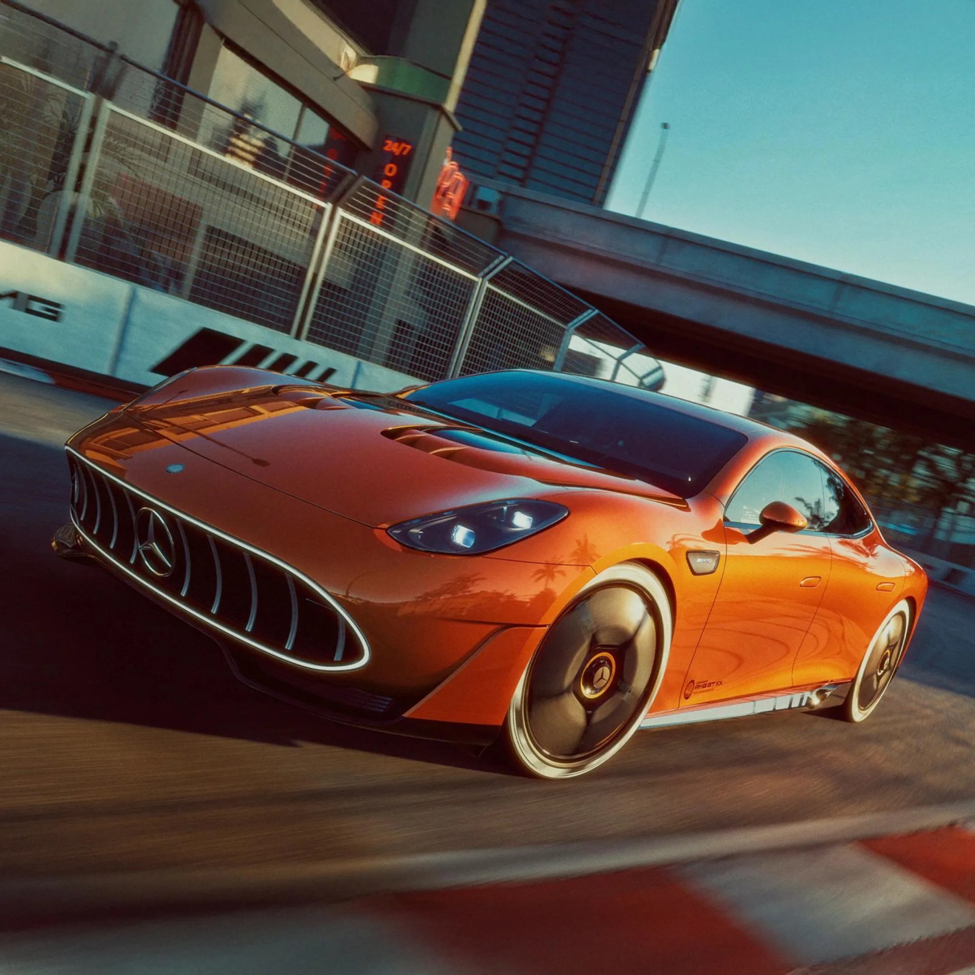 Mercedes-AMG Concept AMG GT XX Electric Hypercar on a racetrack