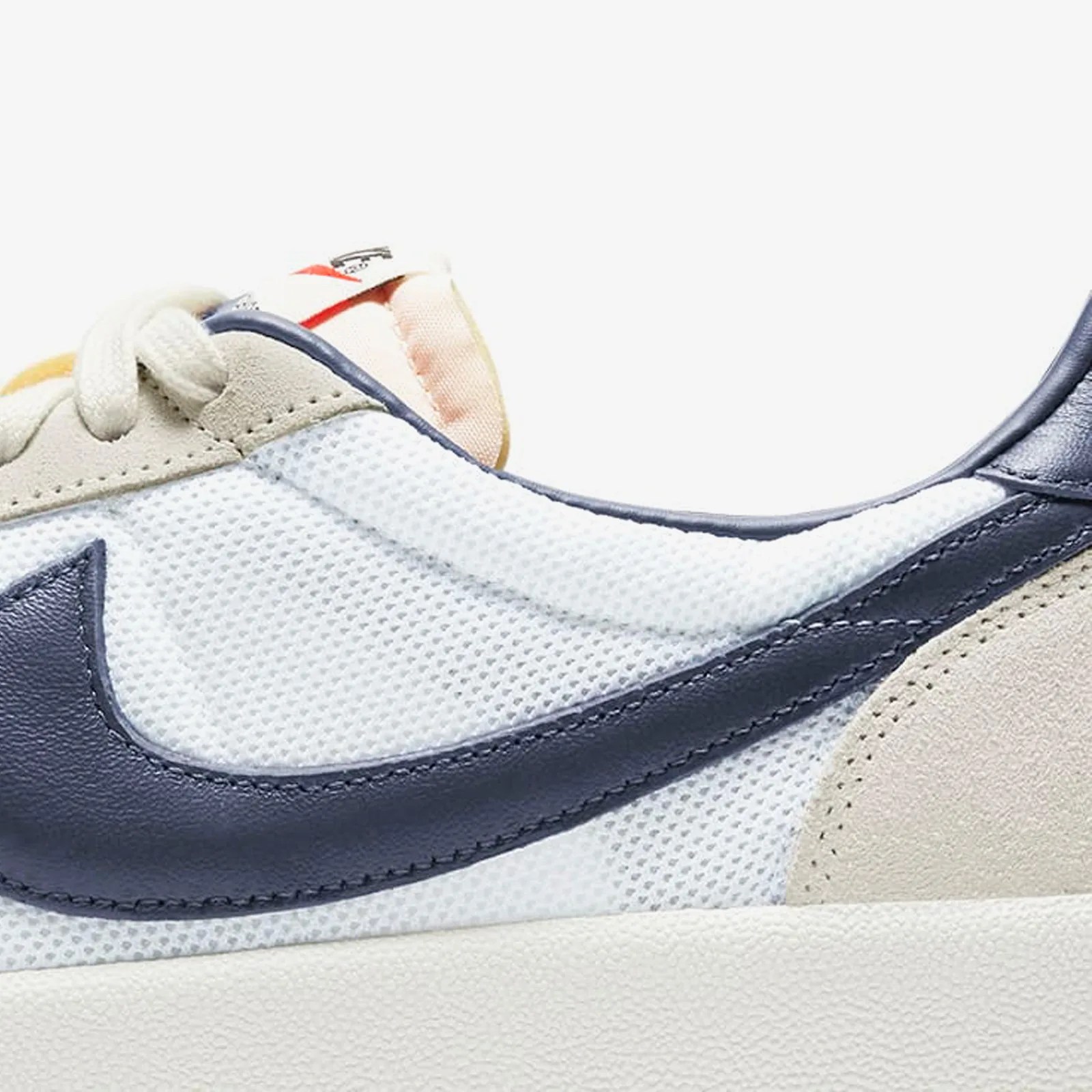 A close-up of the side of the Nike Killshot OG in Midnight Navy