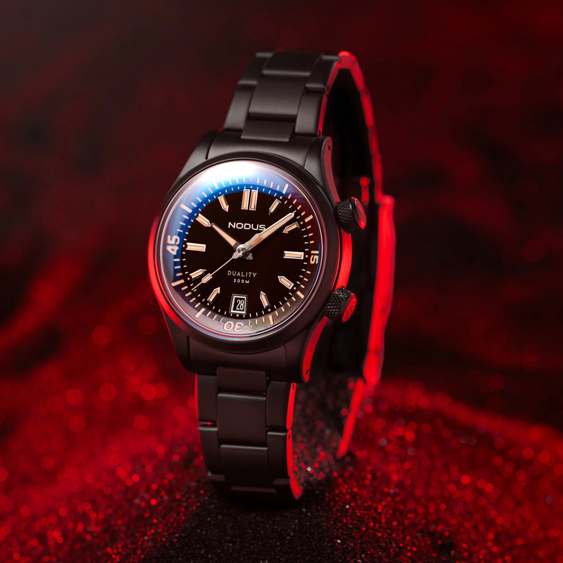 a black Nodus dive watch