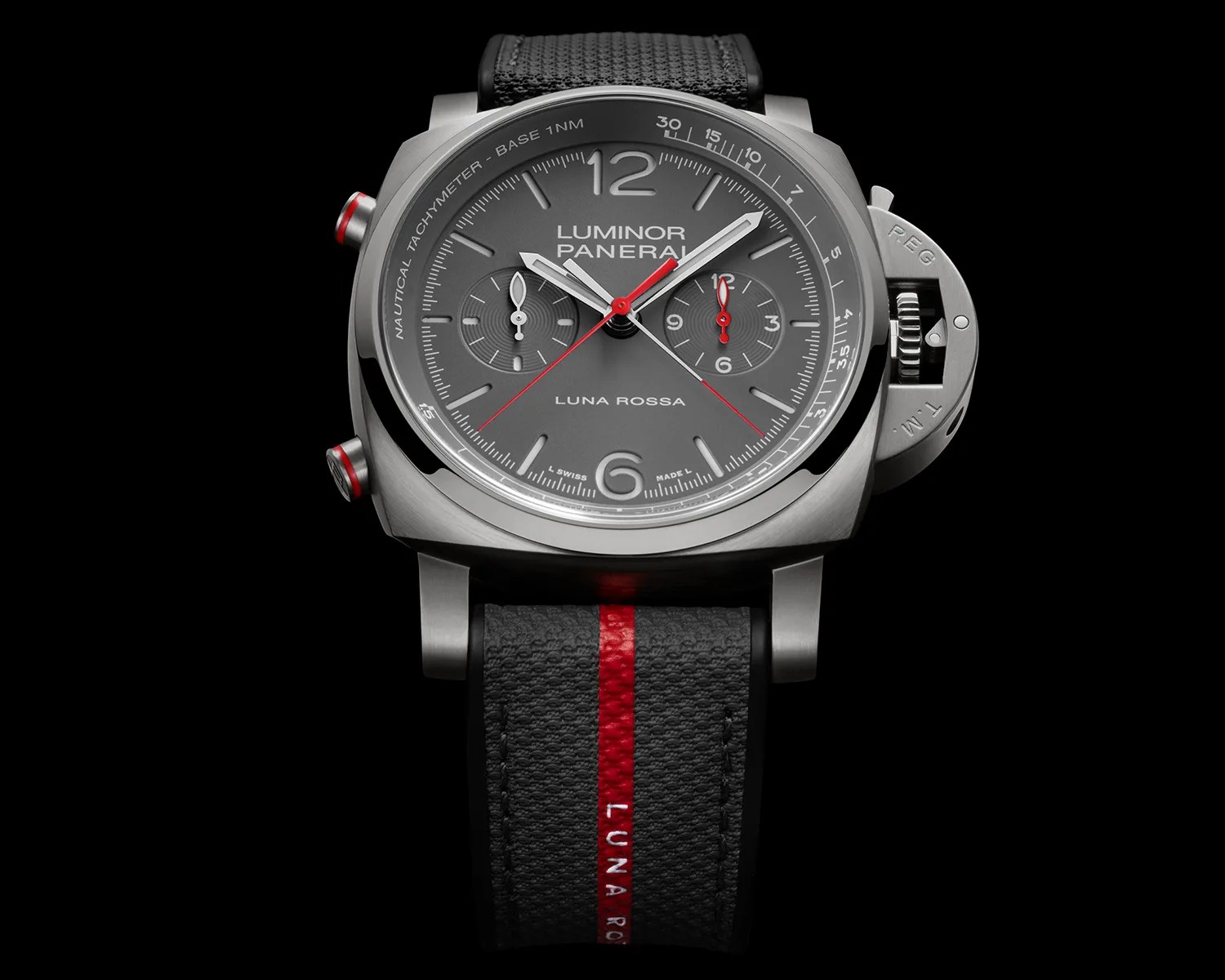 Panerai Luminor Chrono Flyback Luna Rossa Titanio PAM01654 full front