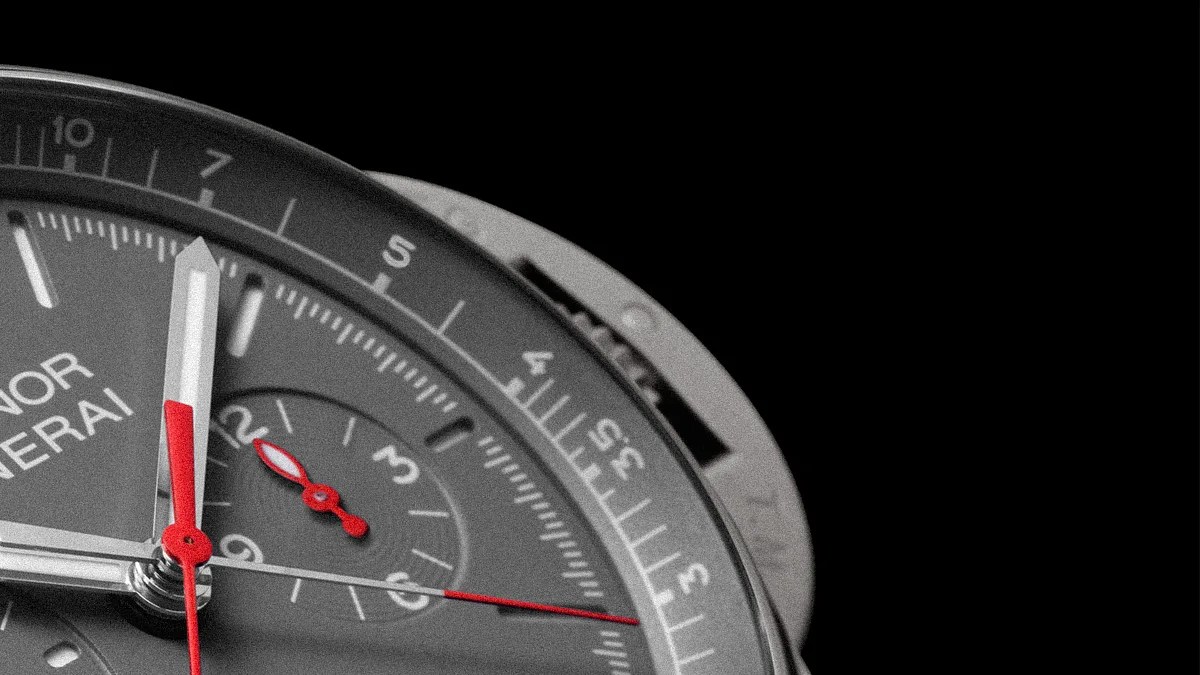 Panerai Luminor Chrono Flyback Luna Rossa Titanio PAM01654 macro