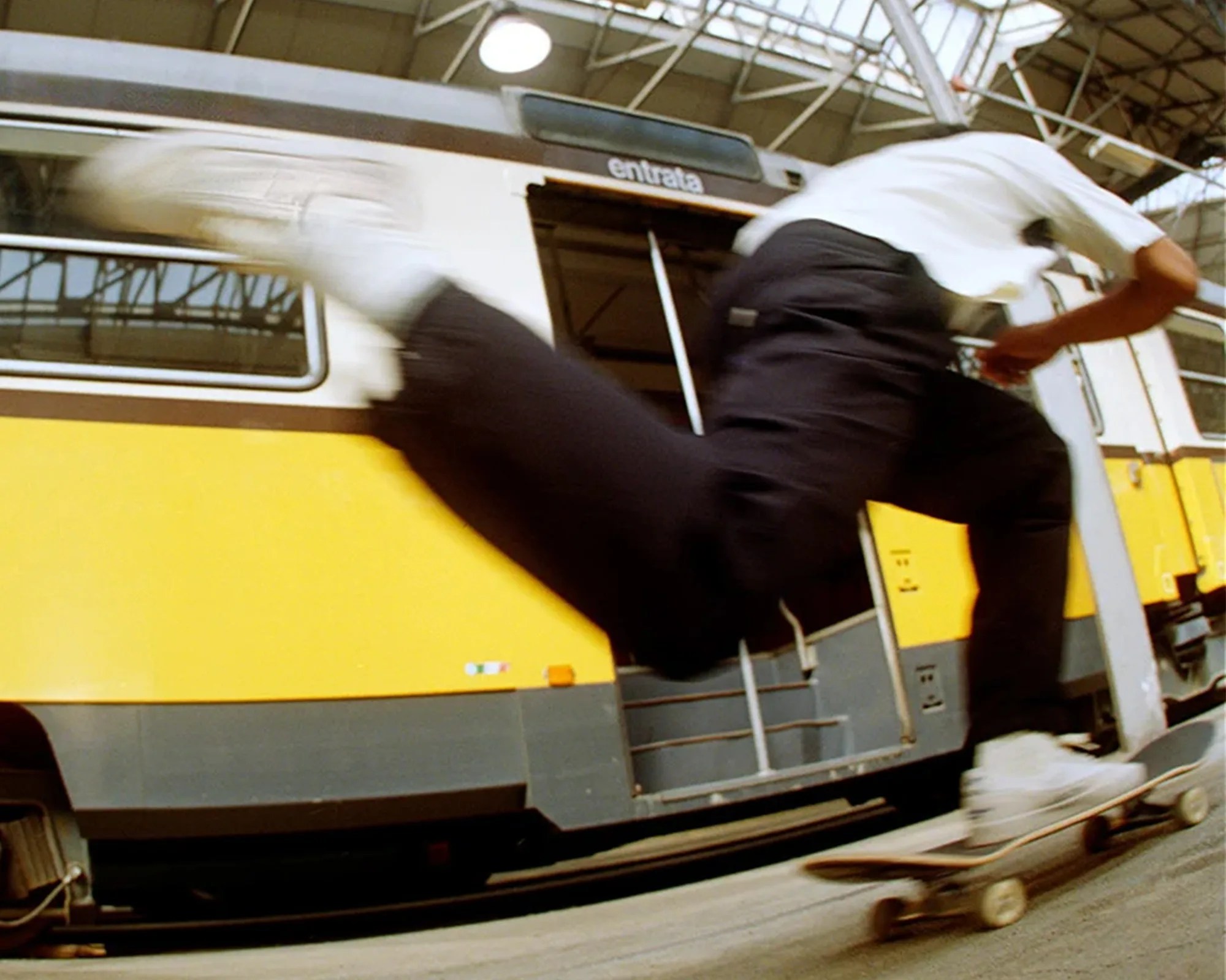 Stone Island Marina x New Balance Numeric 272 Sneaker worn by skater at train station