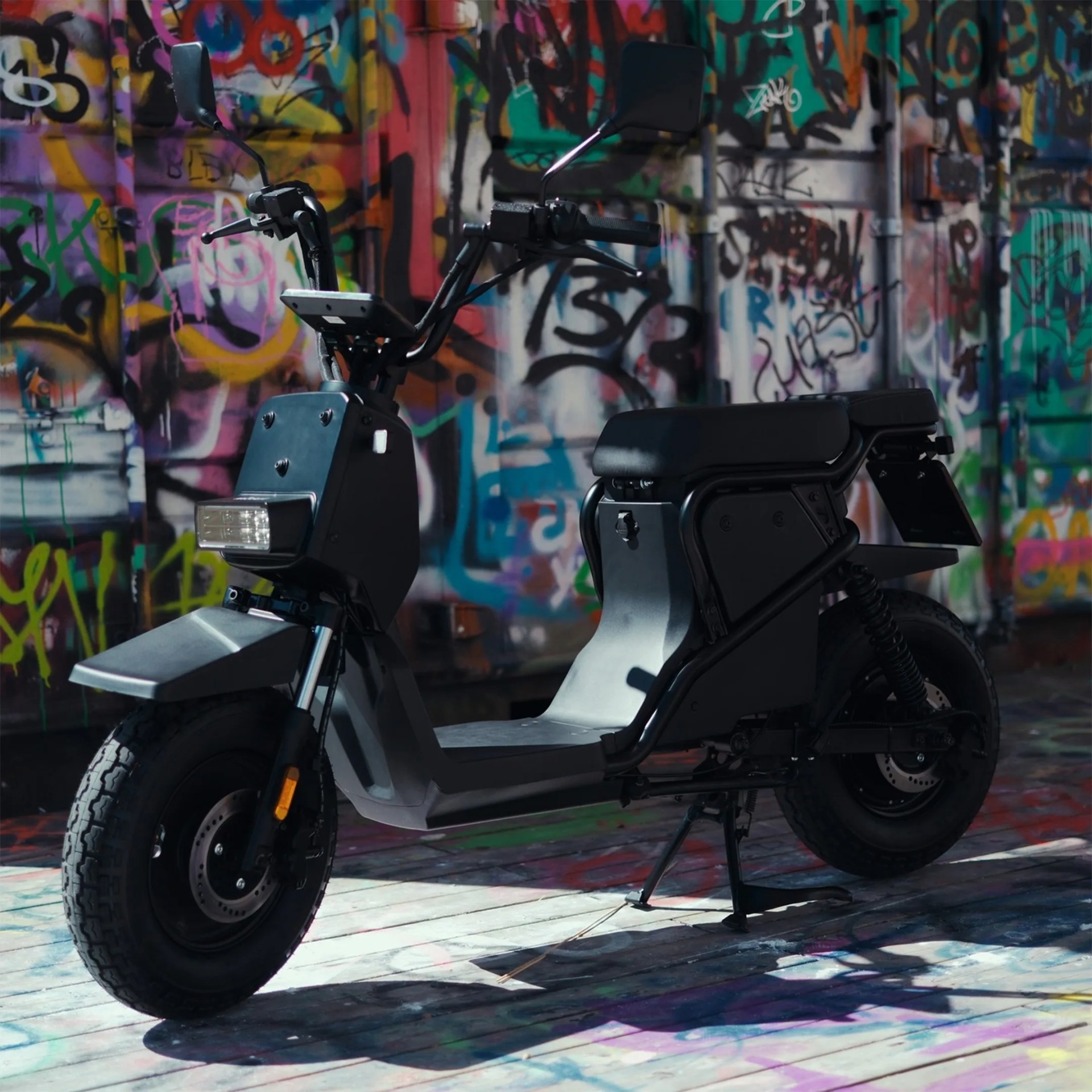 Teenage Engineering x Vassla EPA 1 Electric Scooter in graffiti alley