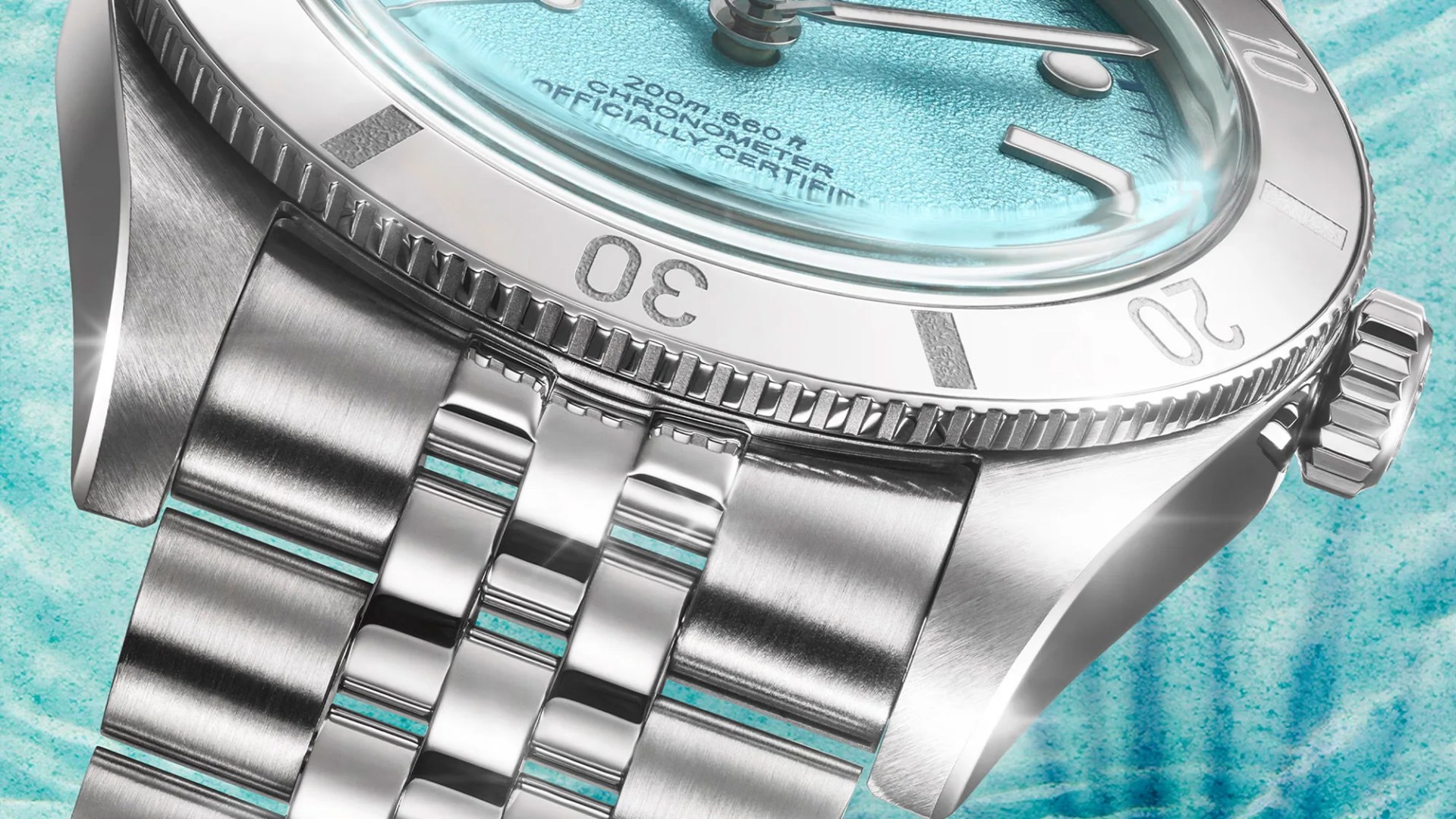 Tudor Black Bay 54 Lagoon Blue Dive Watch closeup