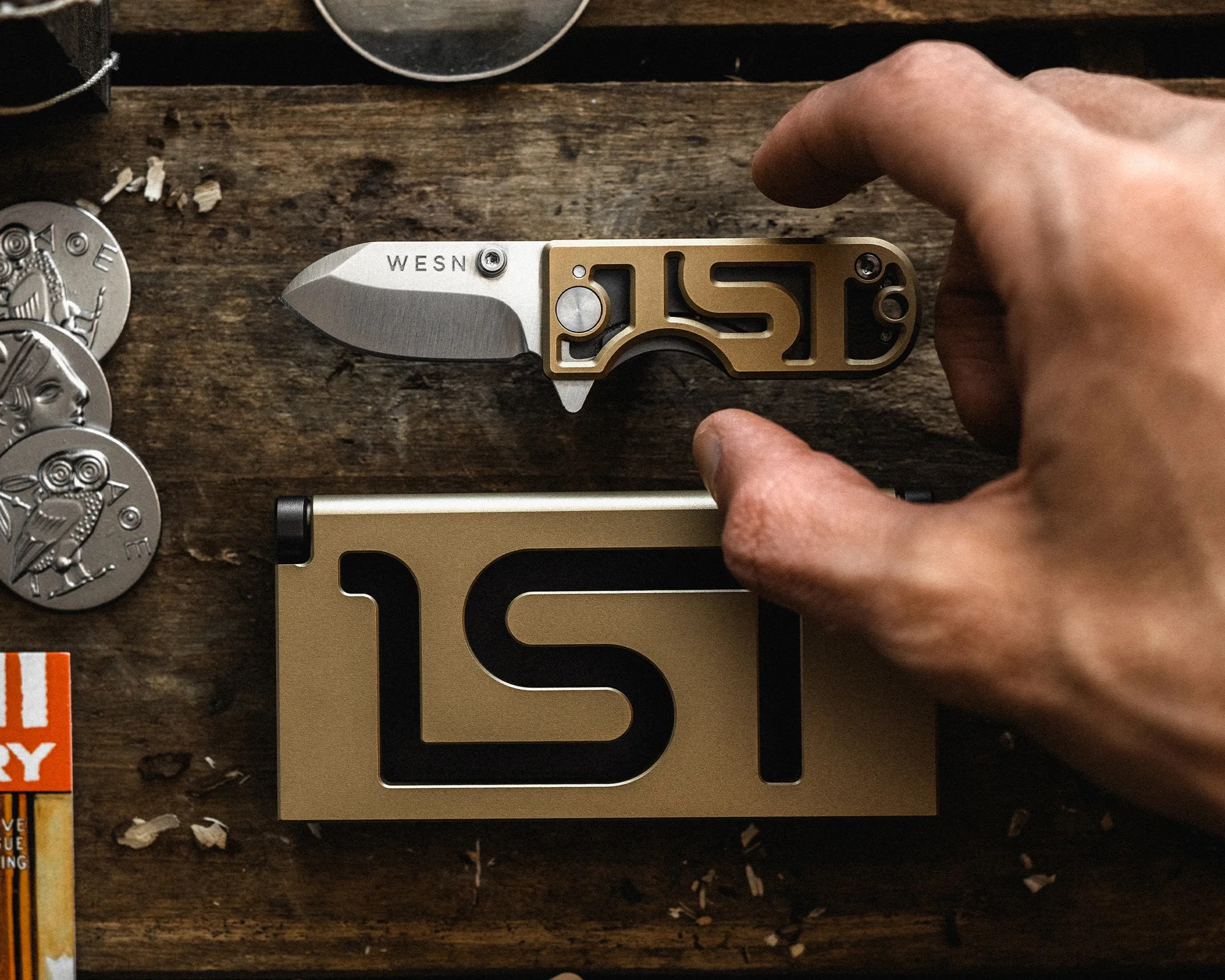 WESN x 1st Magic Puzzle Box and Microblade EDC Knife