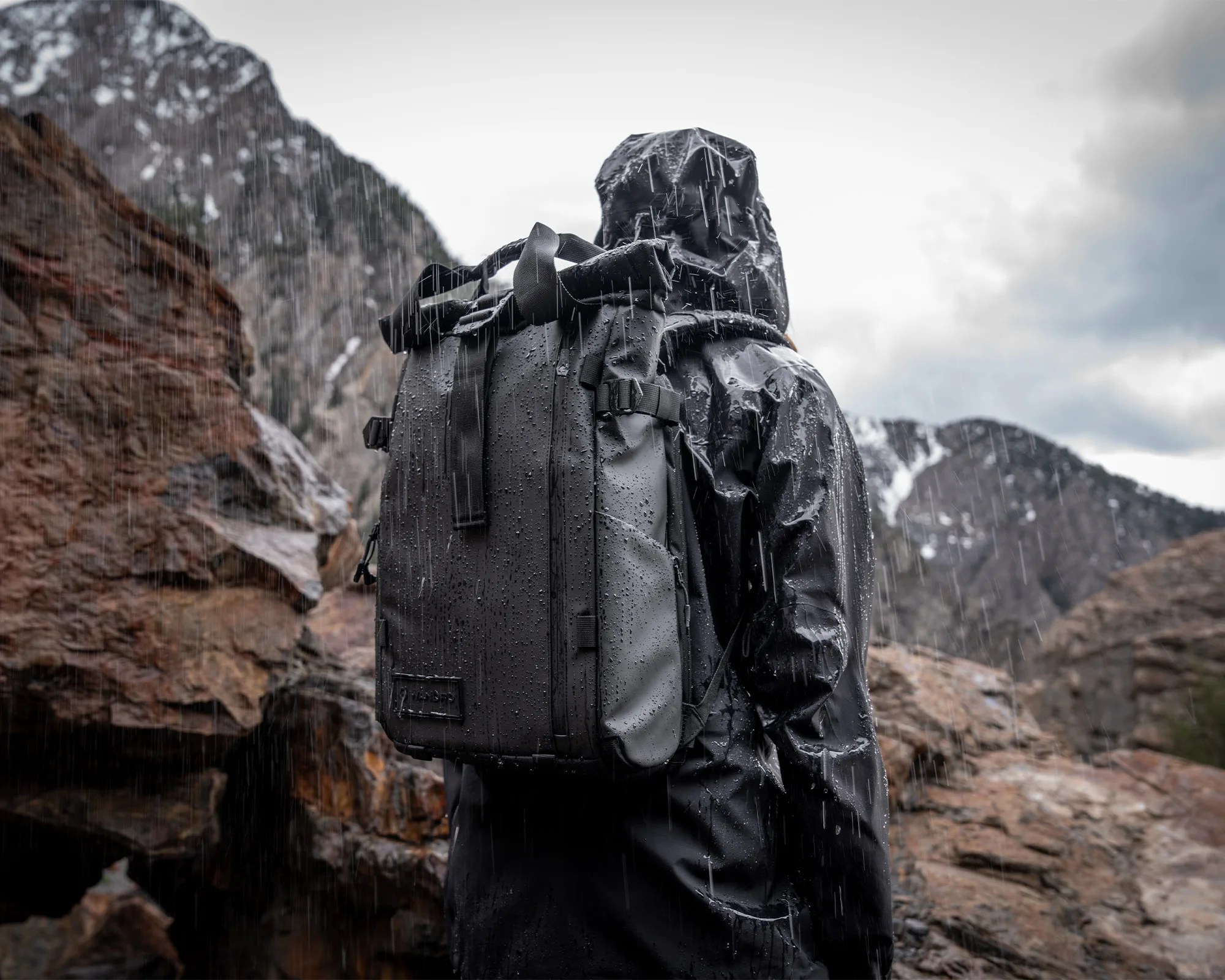 Wandrd Prvke V4 EDC Travel Backpack in rain outdoors